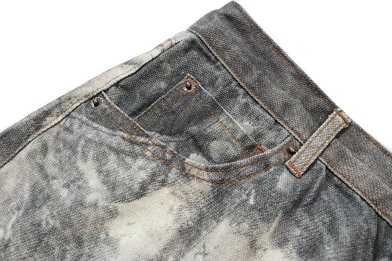 Japanese Brand × Jean Dirty Distressed Camo Design Jeans Denim y2k Size US 29 - 13 Thumbnail