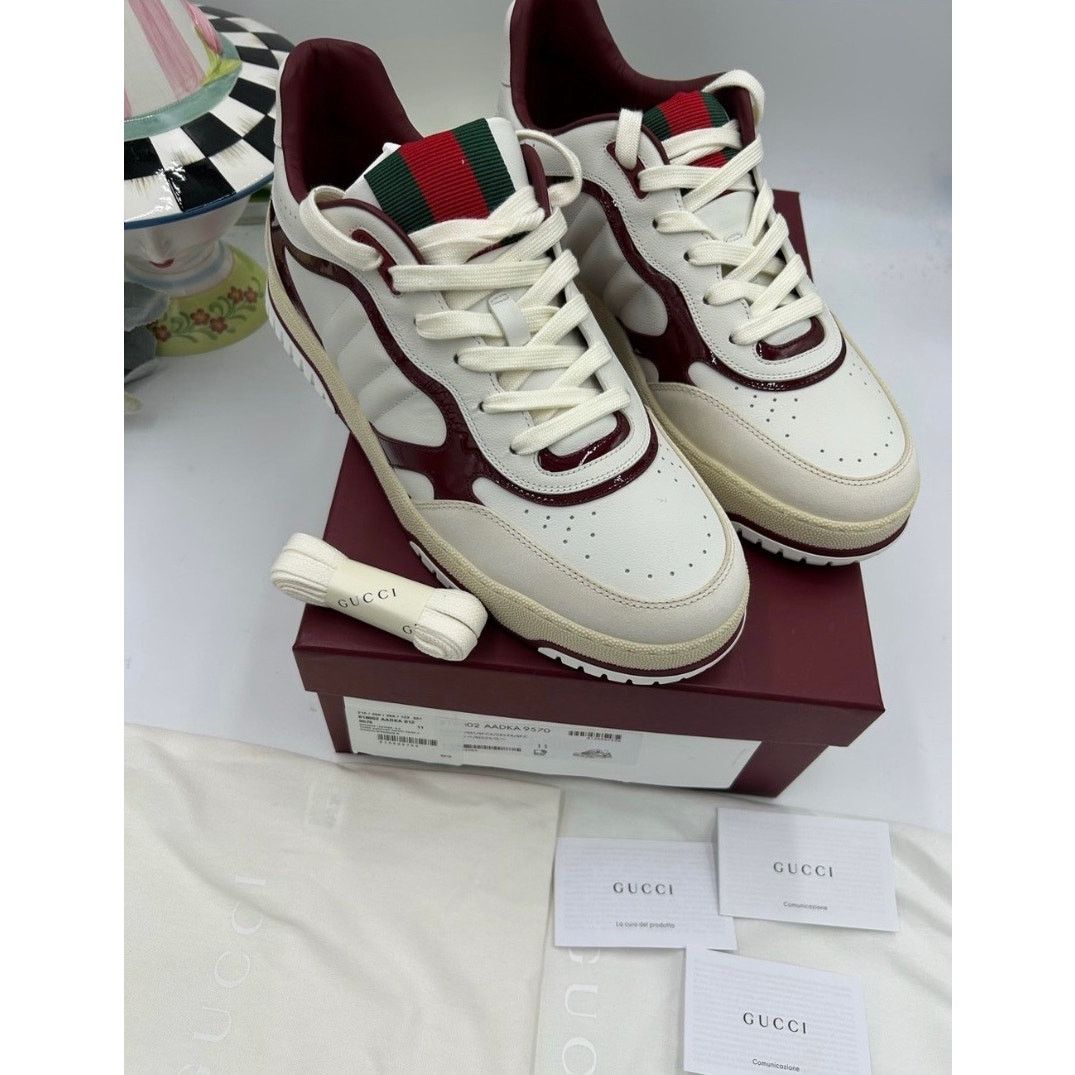 Gucci Gucci re-web sneakers in white leather sz 11 fits 11.5 US Size US 11.5 / EU 44-45 - 3 Thumbnail