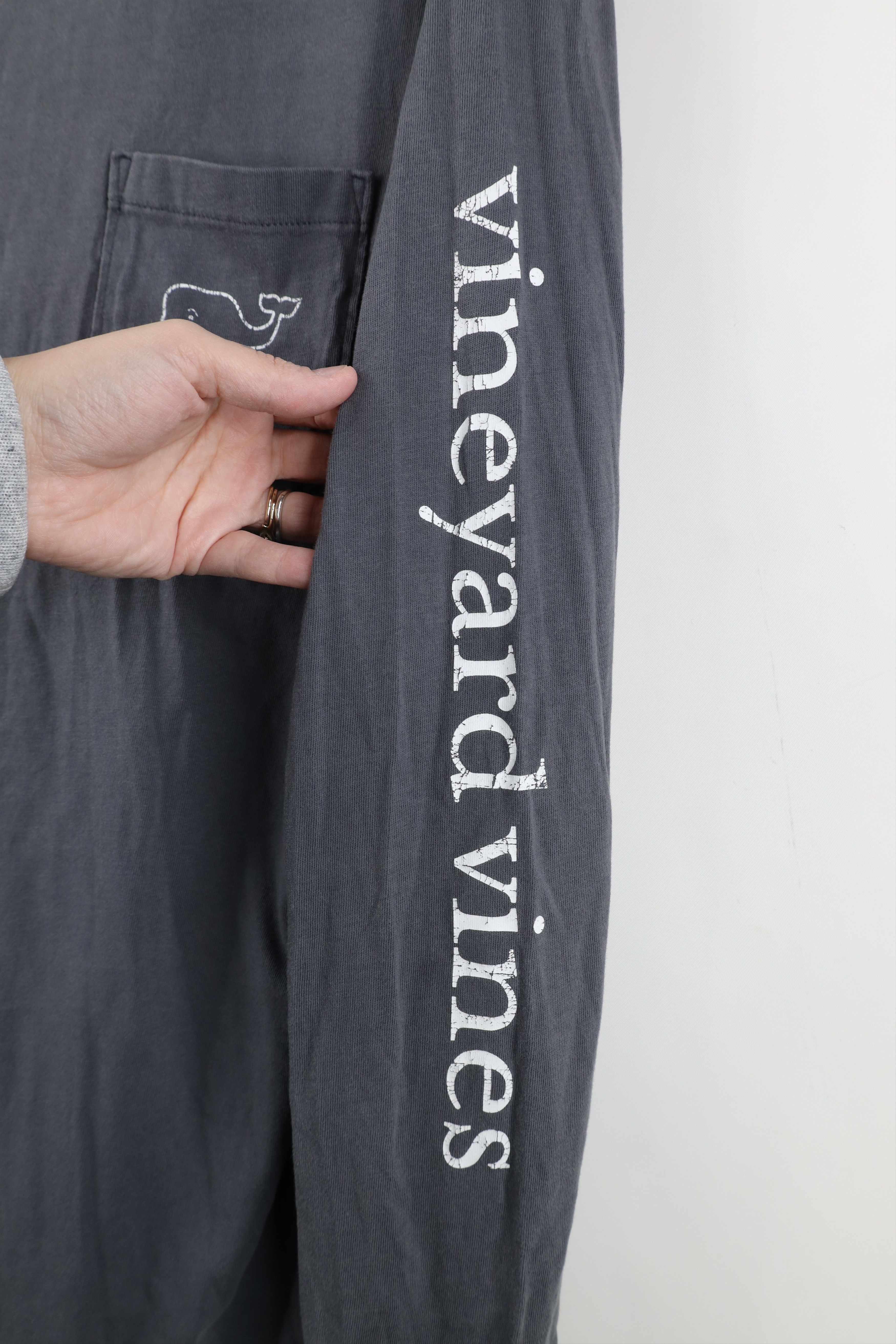 Vineyard Vines Vineyard Vines Spell Whale Long Sleeve Pocket T-Shirt Gray Size US M / EU 48-50 / 2 - 4 Thumbnail