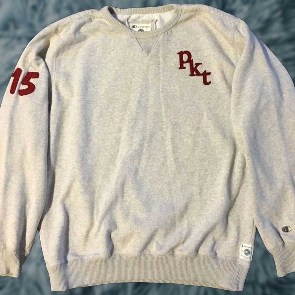 Champion VINTAGE Champion PKT #15 Sweatshirt L Basketball Gray Mens Sweatshirt 90s Sports NBA Retro Modern Hip Hop Logo Size US L / EU 52-54 / 3 - 1 Thumbnail