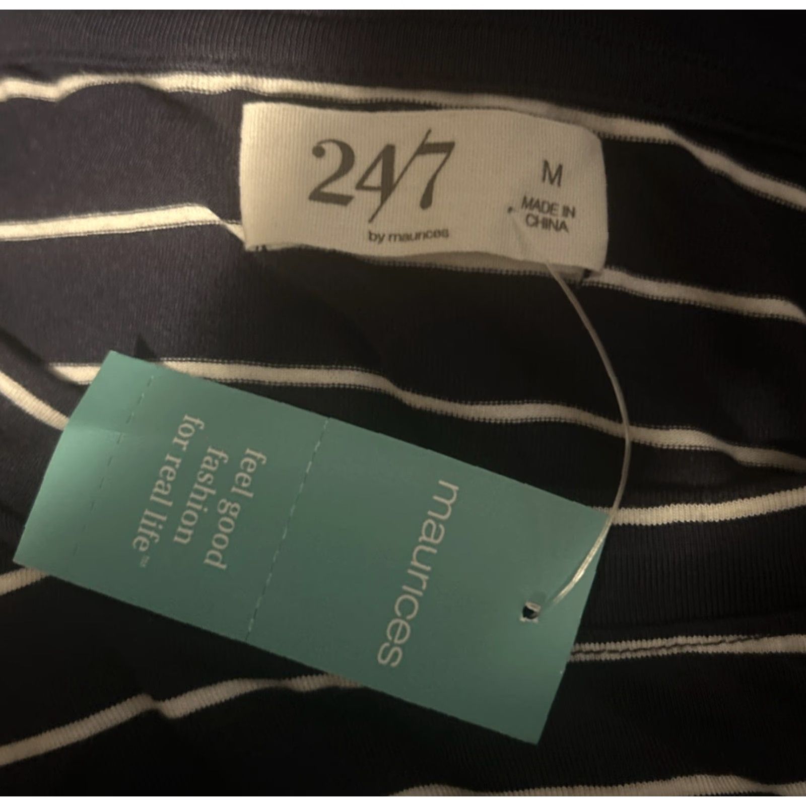 Vintage Maurices Dress Knit Tank Stripe Blue White Pockets Stretch Short Sleeve Round Neck Pullover Casual Pencil Textured Knit Size M / US 6-8 / IT 42-44 - 3 Thumbnail