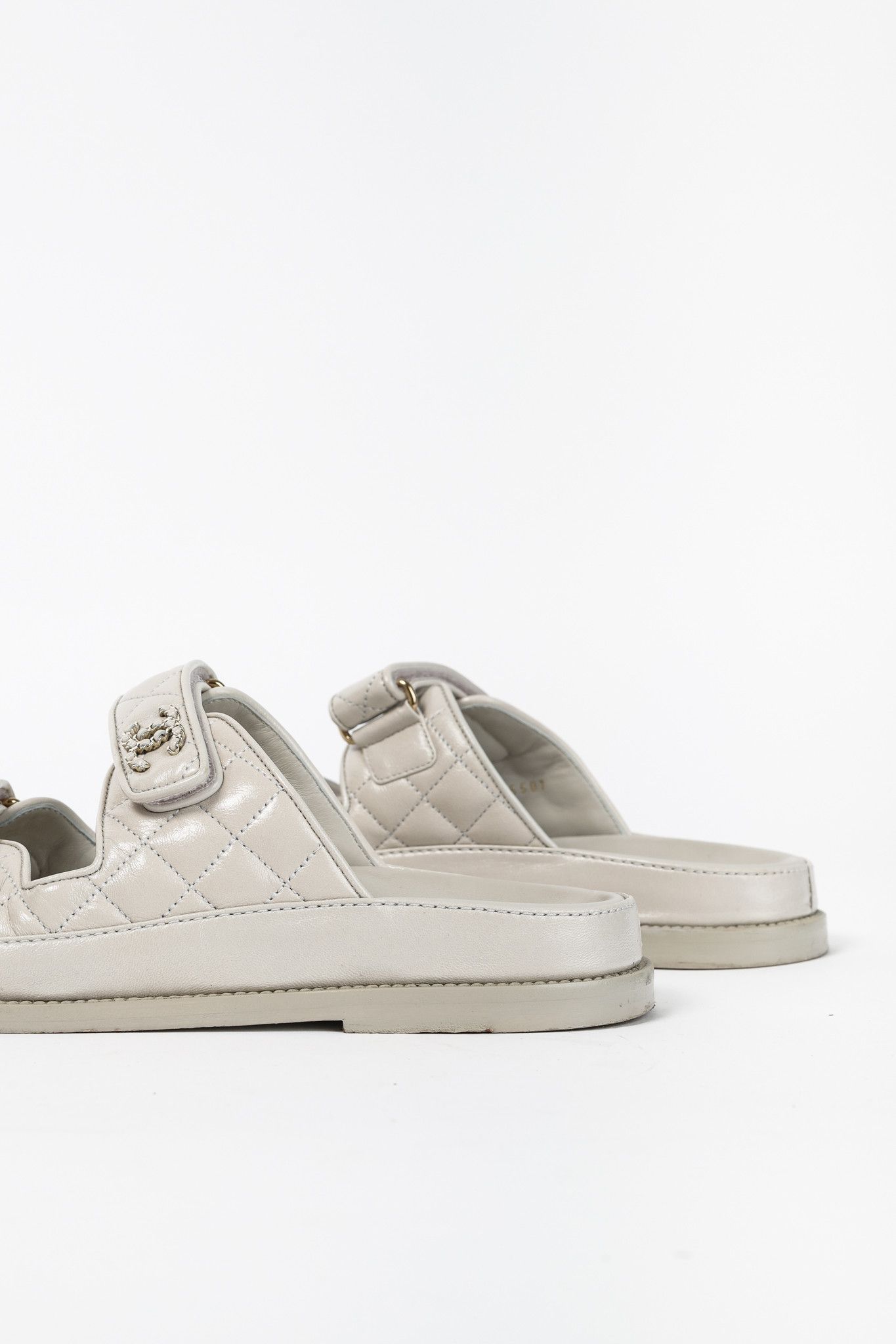 Chanel Chanel Lambskin Quilted CC Chain Velcro Dad Sandals Size US 7 / IT 37 - 10 Thumbnail