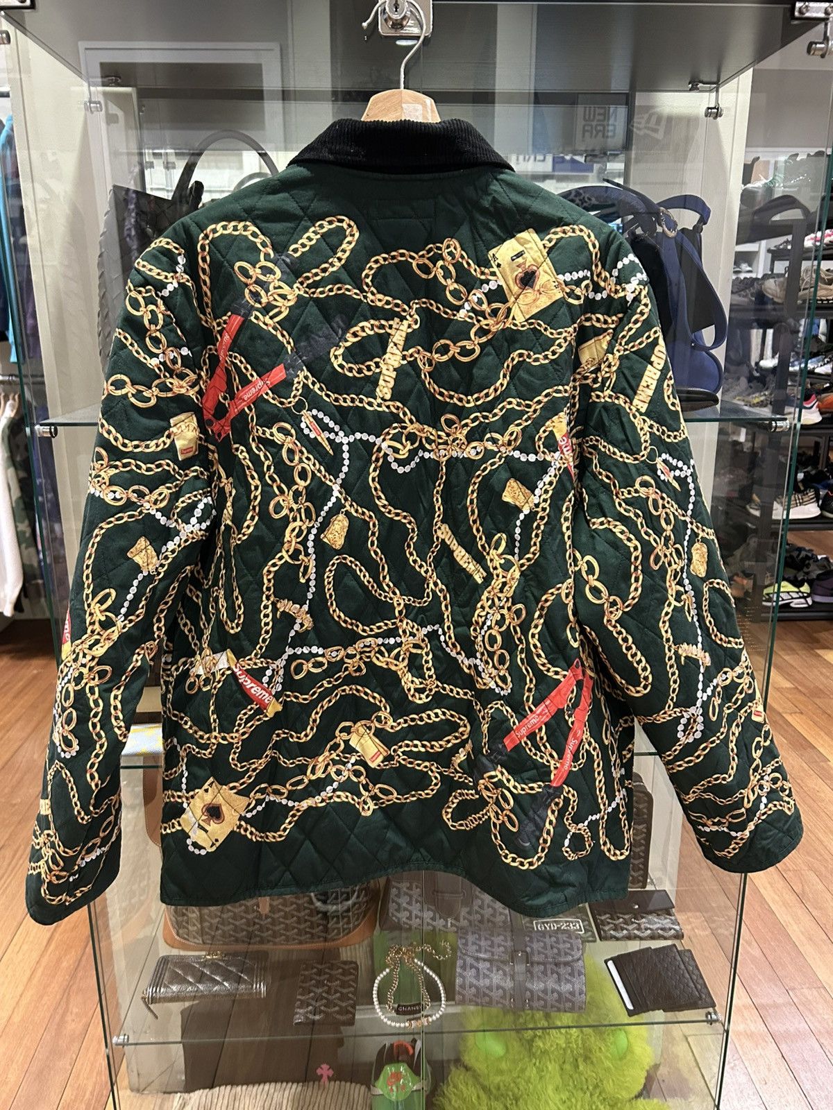 Supreme Supreme Chains Quilted Jacket - Dark Green Size US L / EU 52-54 / 3 - 2 Thumbnail