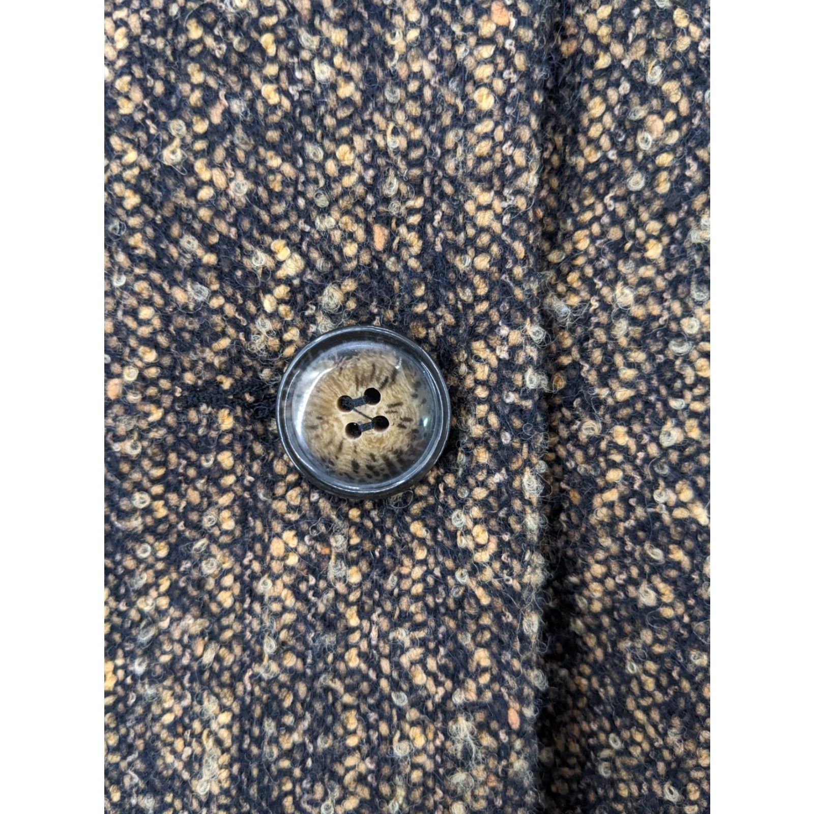 Vintage VINTAGE Louben Jacket Women Mid-Length Wool Blend Lined Knit Brown Black Size 10 Pockets 90s Designer Coat Canada Size L / US 10 / IT 46 - 4 Thumbnail