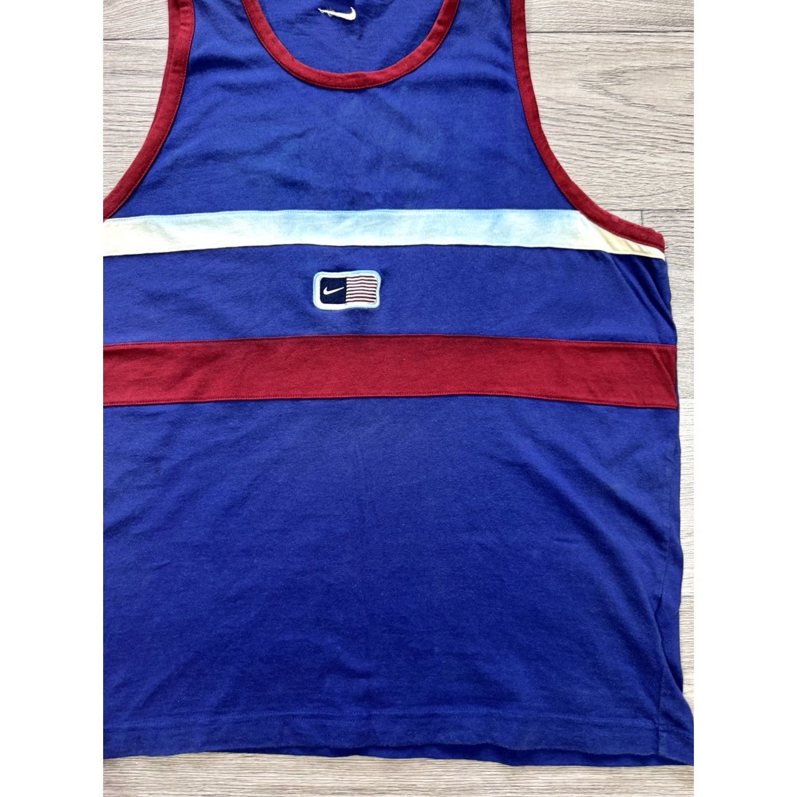 Nike VINTAGE Nike Tank Top Shirt Sleeveless USA Swoosh Navy XL Shirt Mens Blue USA 90s Size US XL / EU 56 / 4 - 5 Thumbnail