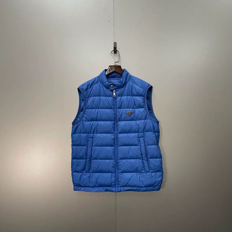 ジャケット・アウター prada triangle logo down vest navy Prada Prada - down vest navy dark blue puffer spring
