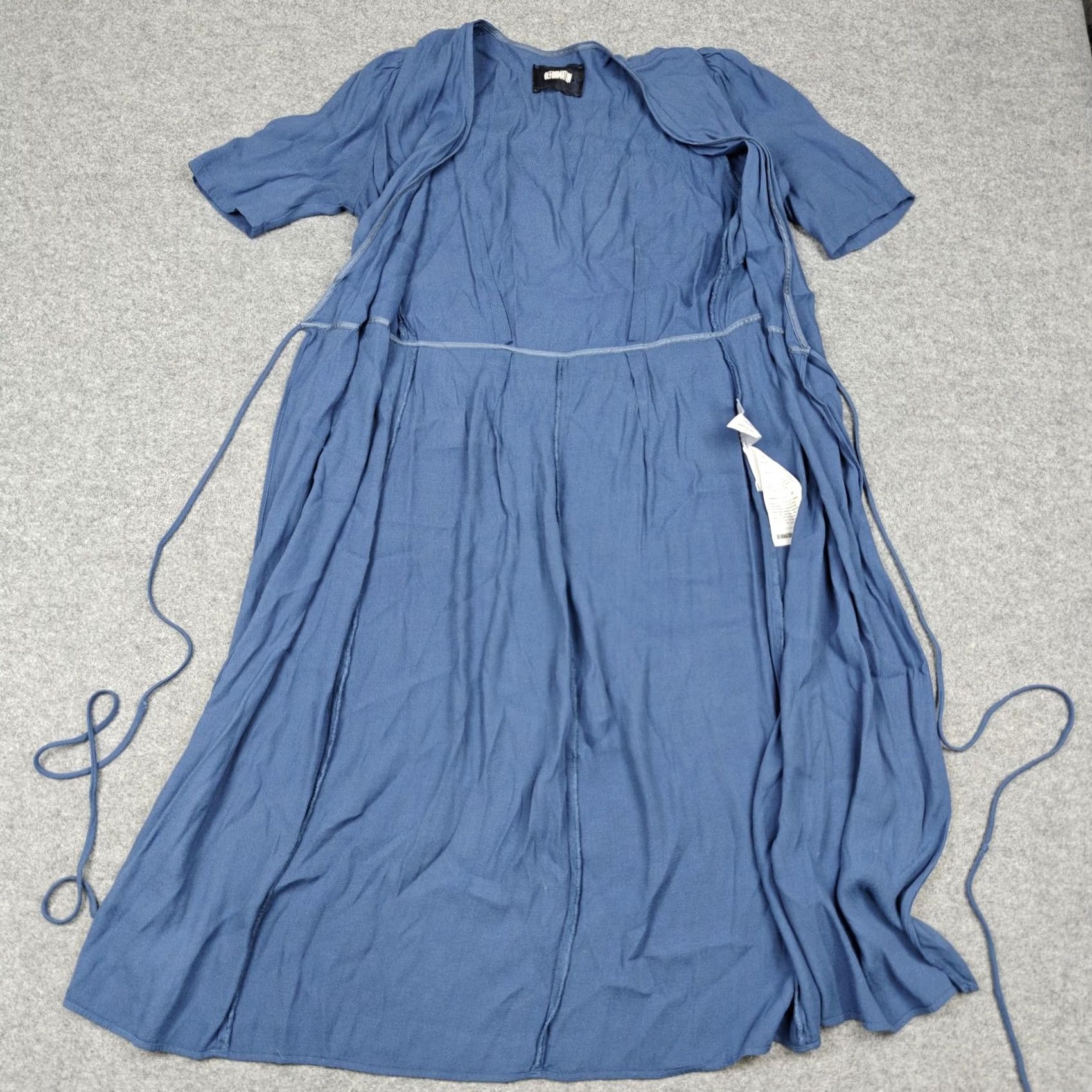 Reformation Reformation Womens M Blue Wrap Puff Sleeve Belted Midi V Neck Sundress Size M / US 6-8 / IT 42-44 - 5 Thumbnail