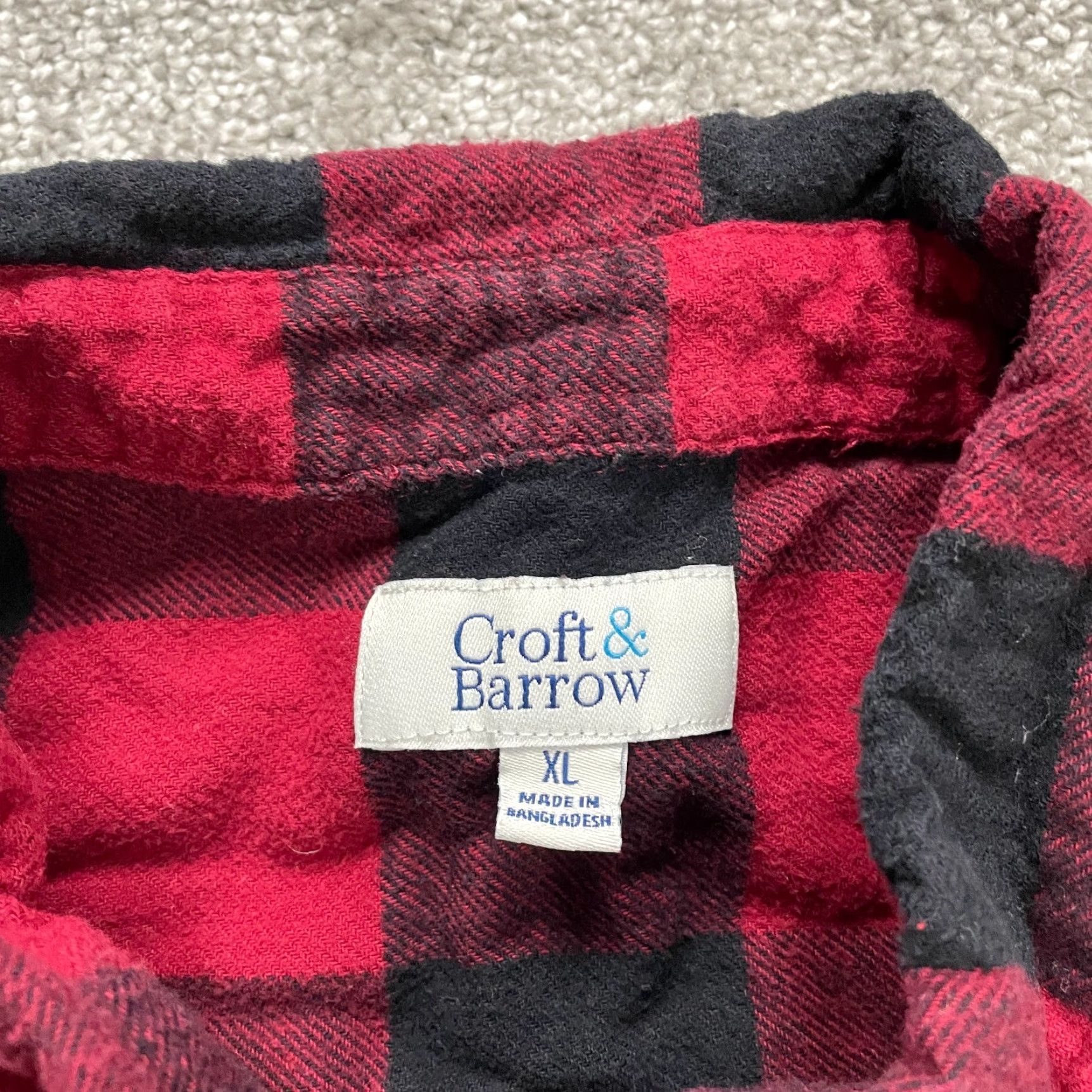 Croft & Barrow Croft & Barrow Flannel Shirt Mens XL Multicolor Plaid Button-Up Long Sleeve Cotton Casual Classic Outdoor Western Mens Size US XL / EU 56 / 4 - 4 Thumbnail