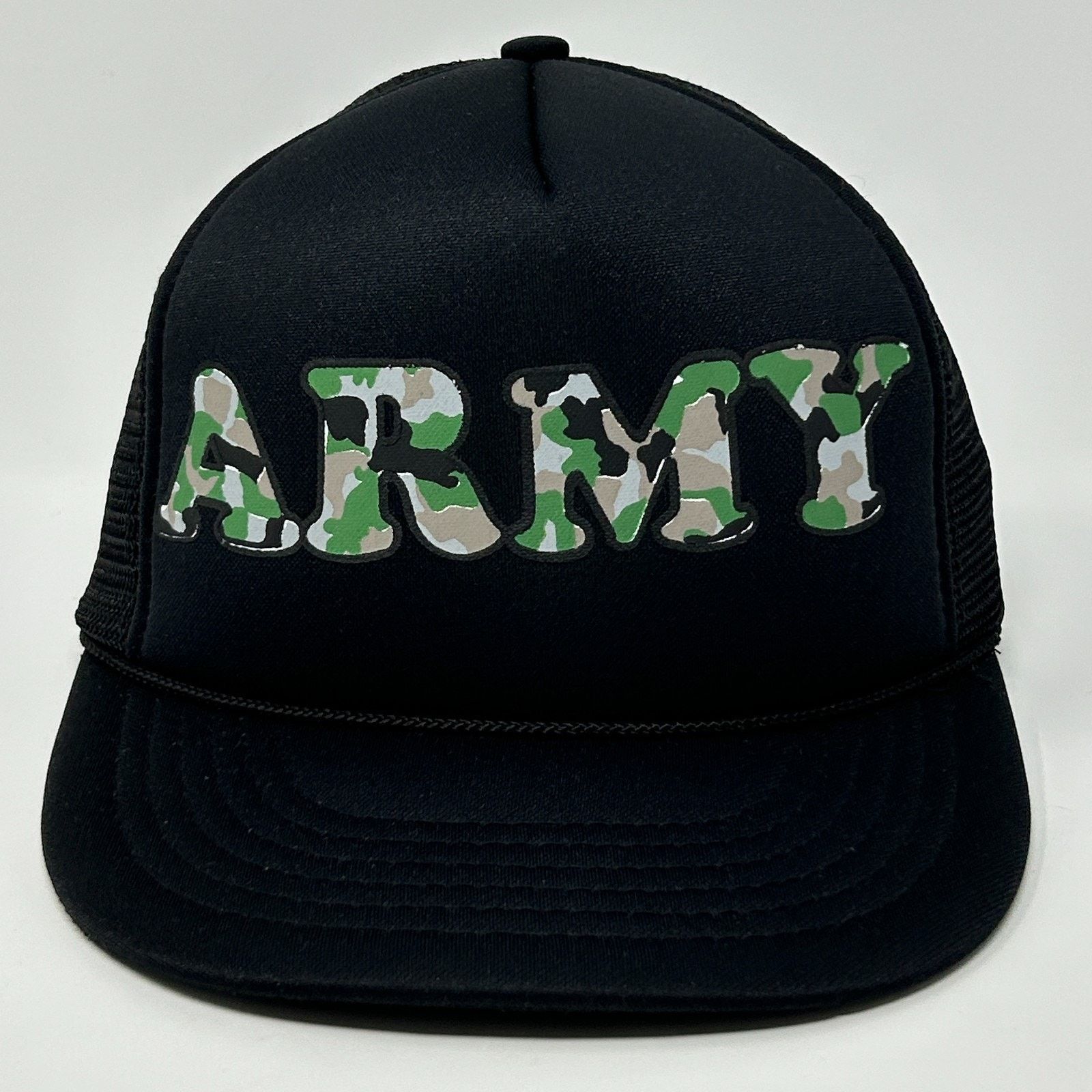 Vintage Vintage US Army Trucker Hat Cap Black 80s Camouflage Size ONE SIZE - 9 Thumbnail
