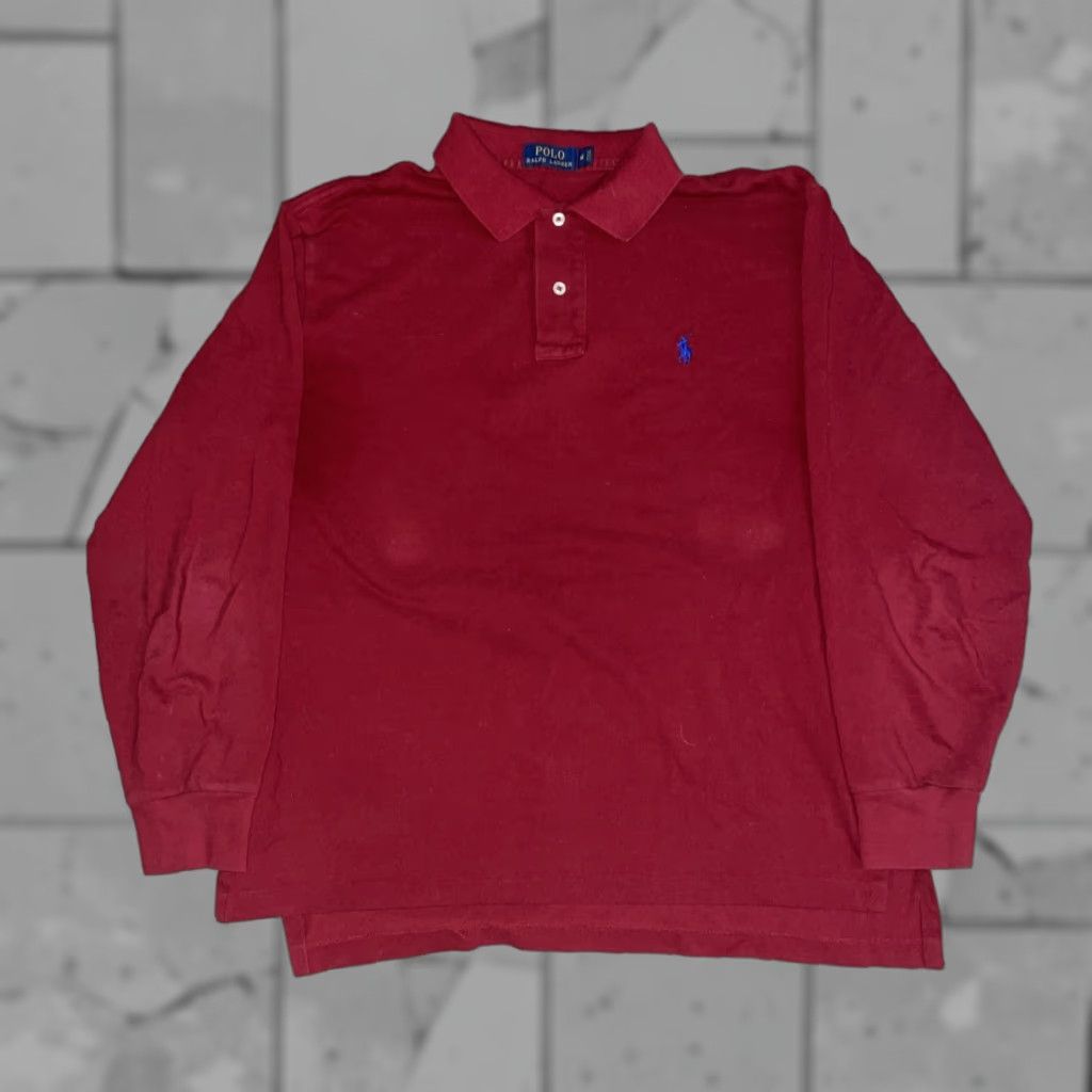 Polo Ralph Lauren Polo Ralph Lauren Long Sleeve Polo Shirt M Red Mens Regular Button-Up Size US M / EU 48-50 / 2 - 1 Thumbnail