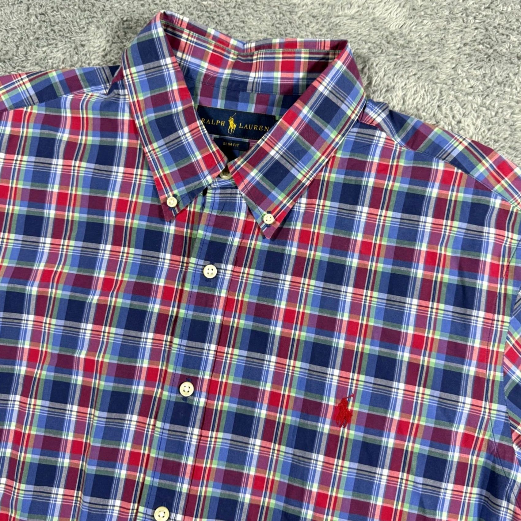 Ralph Lauren Ralph Lauren Slim Fit Madras Plaid Colorful Button Down Shirt Size 2XL Mens Size US XXL / EU 58 / 5 - 2 Thumbnail