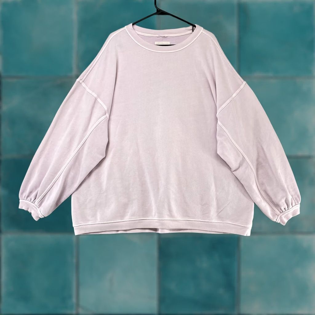 Vintage Aerie Sweatshirt Womens XL Purple Terry Pullover Oversized Balloon Sleeve Size XL / US 12-14 / IT 48-50 - 1 Thumbnail