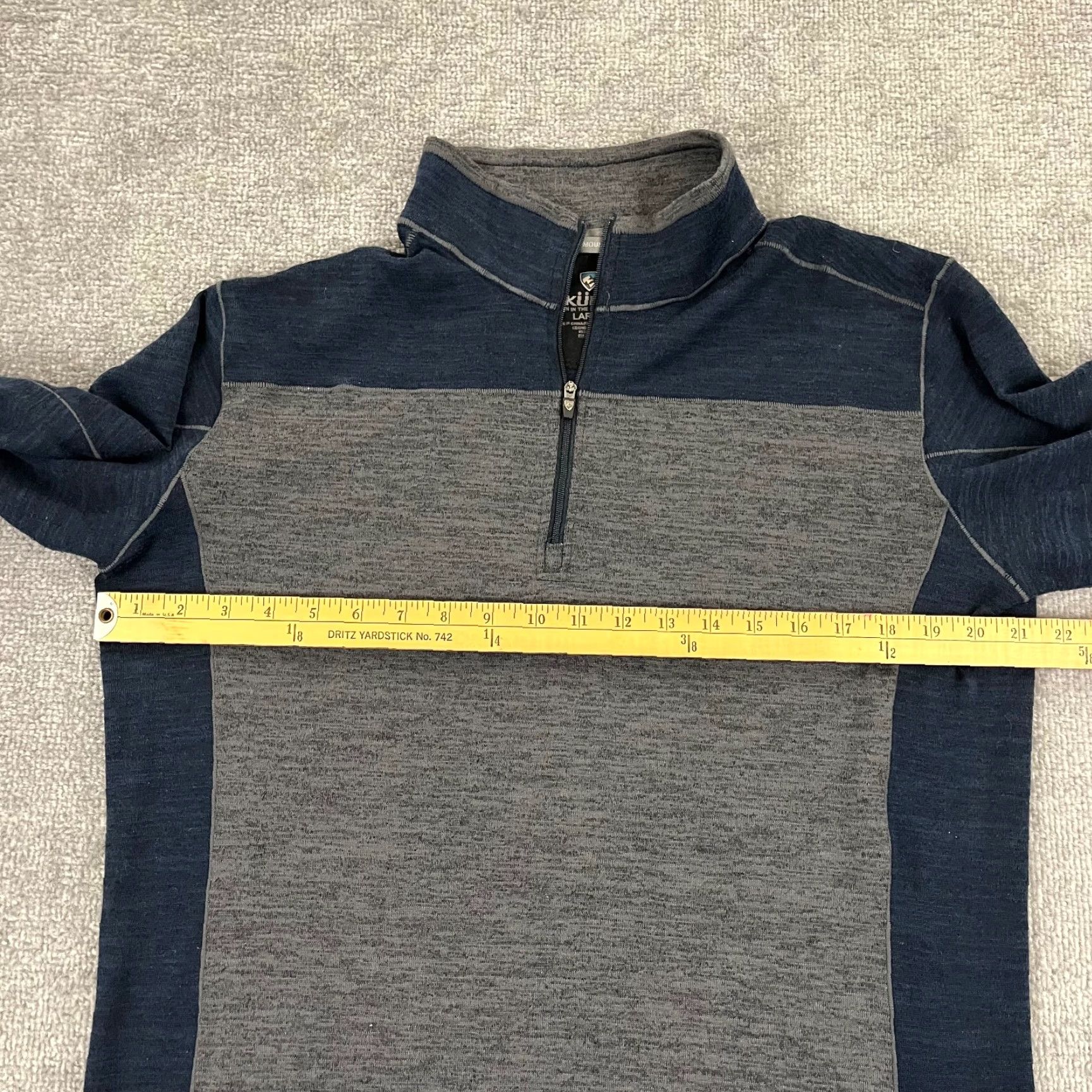 Vintage KUHL Sweater Large Blue Gray 1/4 Zip Pullover Outdoor Polyester Hike Mens Size US L / EU 52-54 / 3 - 6 Thumbnail
