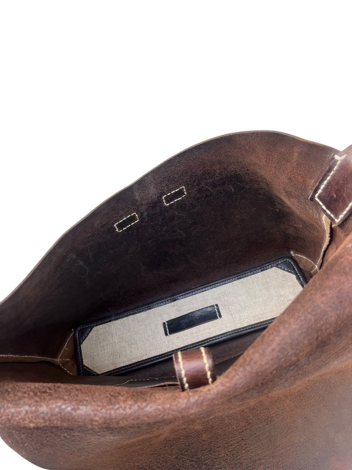 Leather Genten Japan Patina Solid Leather Messenger Bag Size ONE SIZE - 16 Thumbnail