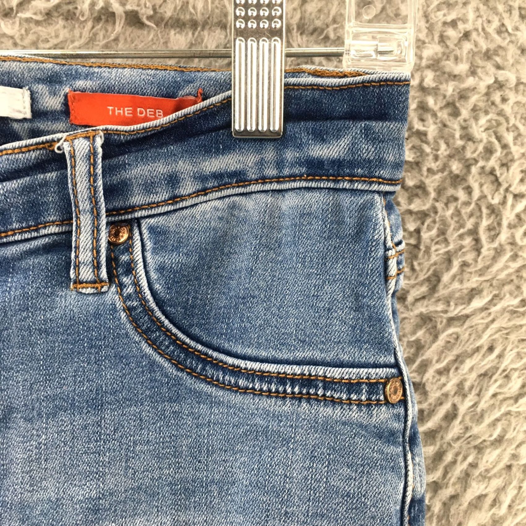 Vintage Celebrity Pink The Deb Jeans Jeans 26x28 Blue Distressed High Rise Zip Womens Skinny Denim Modern 90s Womens Size 26" / US 2 / IT 38 - 3 Thumbnail