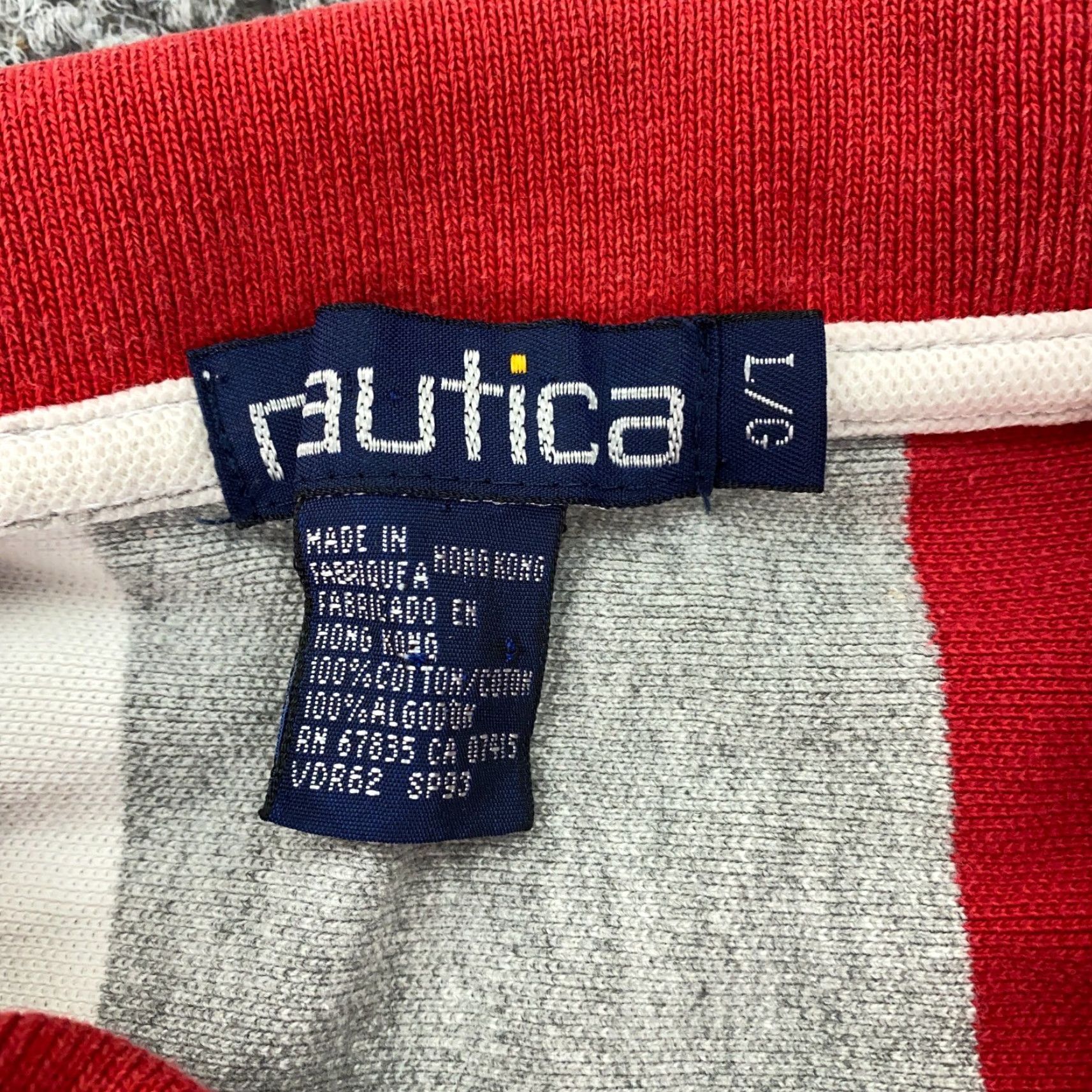 Nautica VINTAGE Nautica Polo Shirt Mens Large Red Vertical Striped 90s Cotton Size US L / EU 52-54 / 3 - 4 Thumbnail