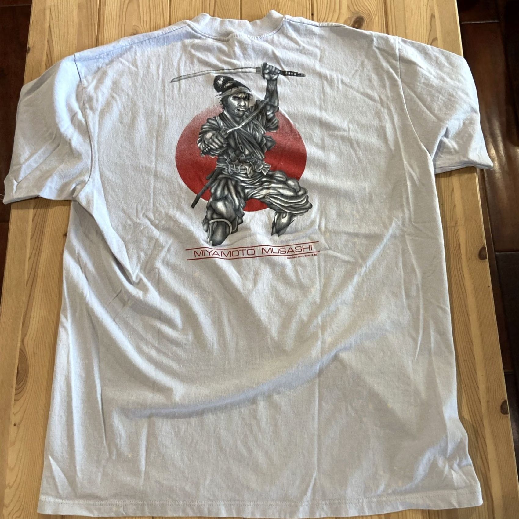 Vintage VINTAGE Miyamoto Mushashi Shirt XL Anime Samurai Honolulu T-Shirt Unisex Adults Blue Retro 80s Mens Womens Size US XL / EU 56 / 4 - 7 Thumbnail
