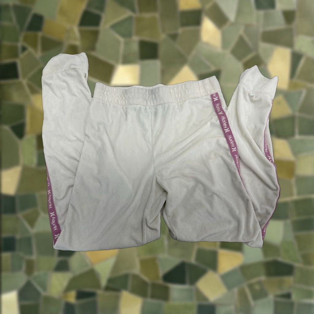 Hurley Hurley Womens Jogger Pants Size Large White Velour Pull On Size 36" / US 14 / IT 50 - 1 Thumbnail