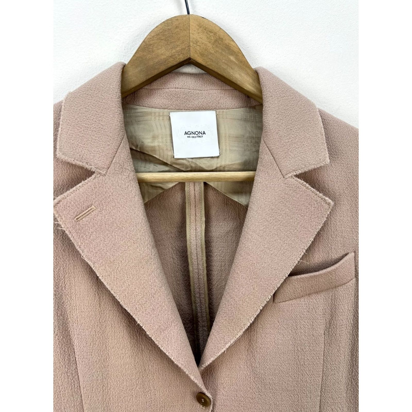 Agnona Agnona Blazer Jacket Wool Beige Women's Size 40 Regular Long Sleeve One-Button Black? Size S / US 4 / IT 40 - 2 Thumbnail