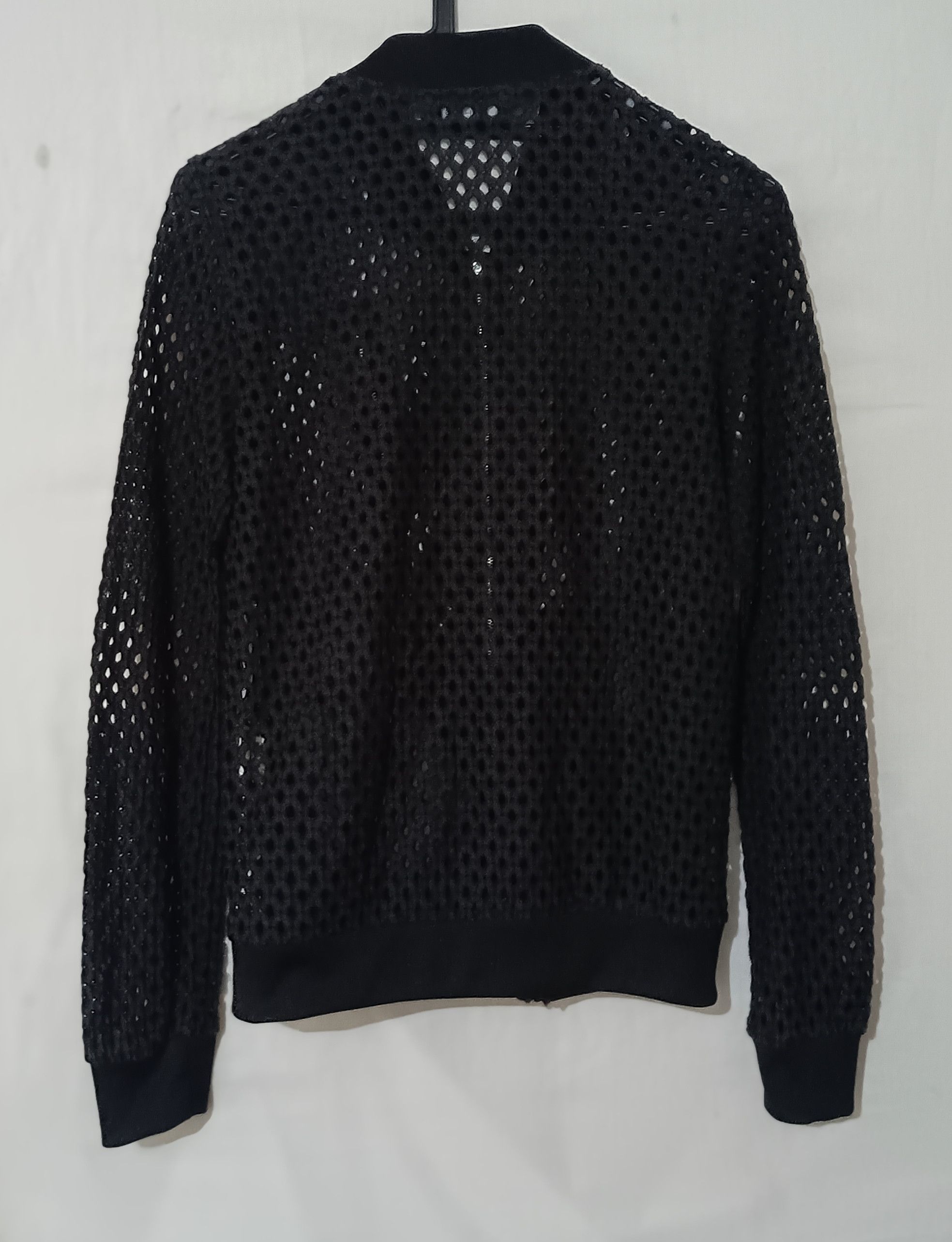 20471120 × Beauty Beast × Japanese Brand Open Knitted Fishnet Mesh Bomber Jacket Grunge Size M / US 6-8 / IT 42-44 - 2 Thumbnail