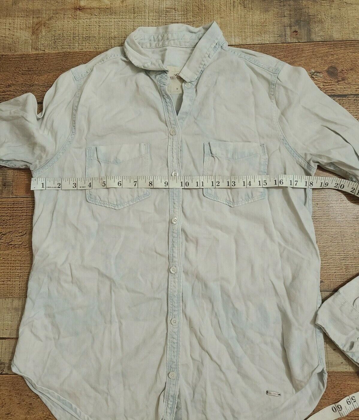 Designer Hollister button down shirt women Medium Grey Blue Tie Dye Size M / US 6-8 / IT 42-44 - 7 Thumbnail