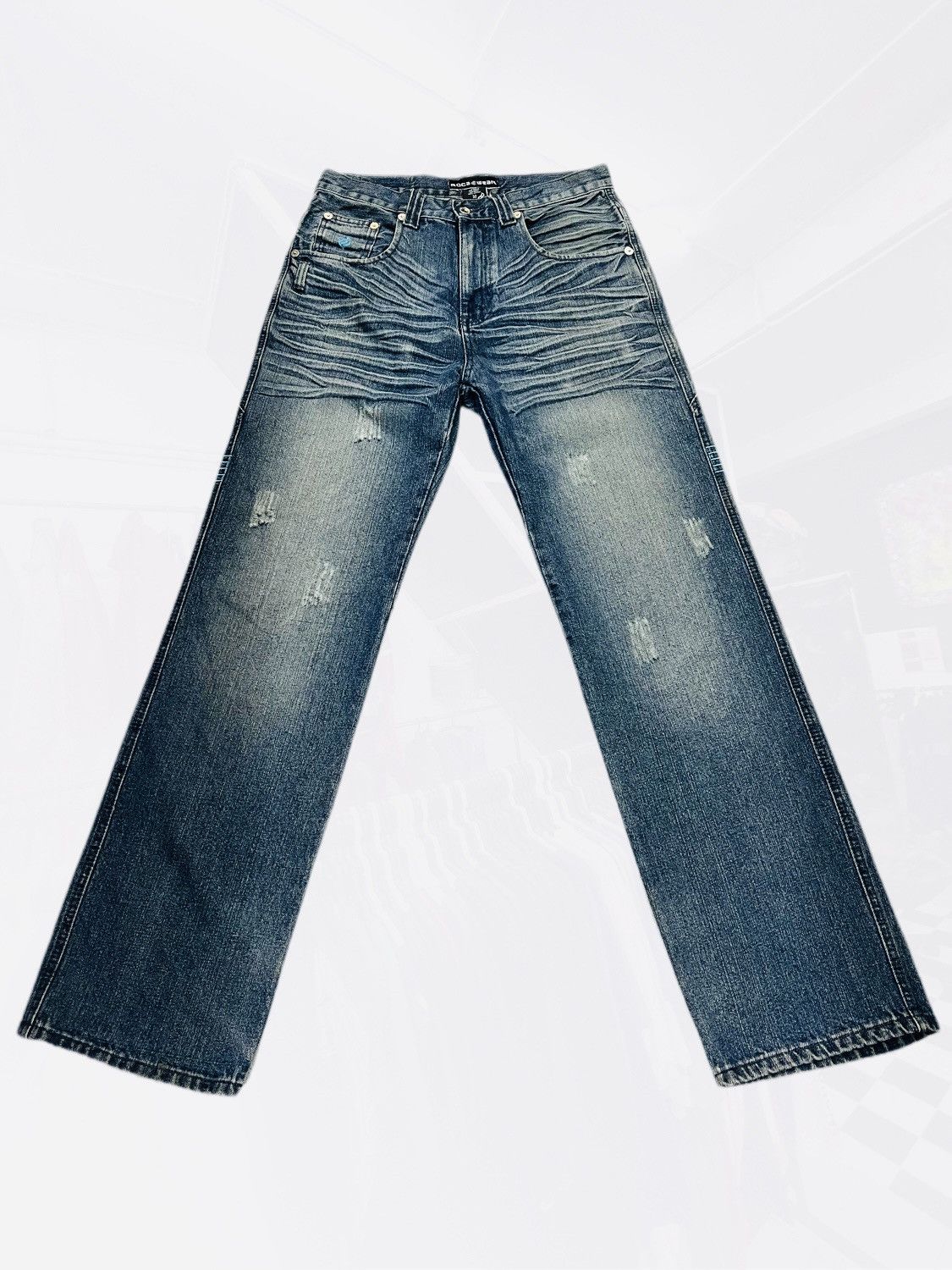 Rocawear × Vintage Vintage Y2k Rocawear Baggy Denim Pants Wide Leg Size US 33 - 2 Thumbnail
