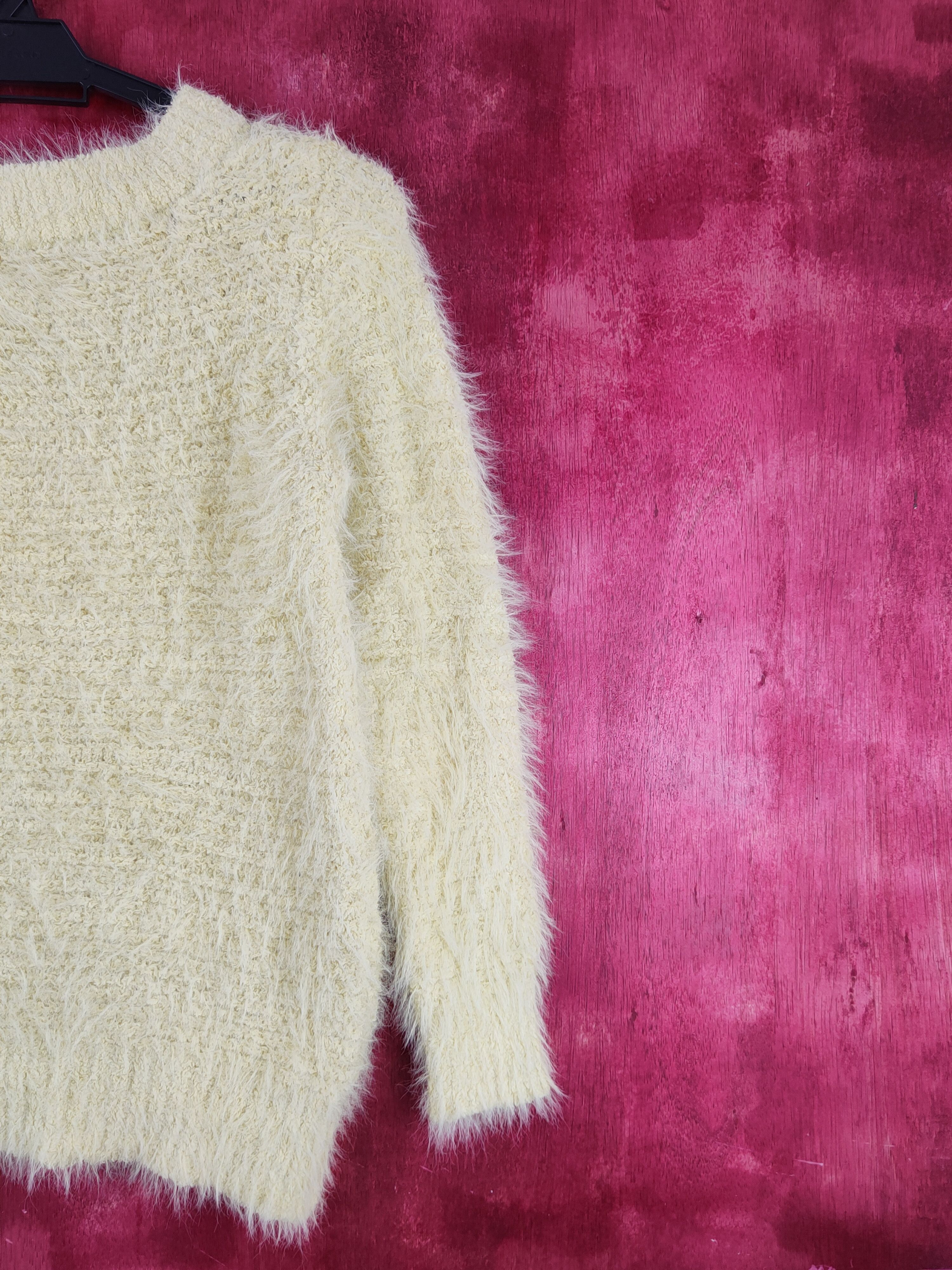Aran Isles Knitwear Chocol Raffine Robe Yellow Fur Mohair Knitwear #S2009 Size S / US 4 / IT 40 - 9 Thumbnail