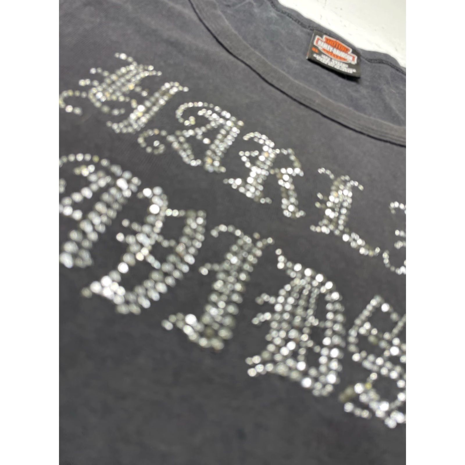 Harley Davidson VINTAGE Harley-Davidson Shirt Women XL Black Rhinestone Short Sleeve T-Shirt Size XL Size XL / US 12-14 / IT 48-50 - 2 Thumbnail