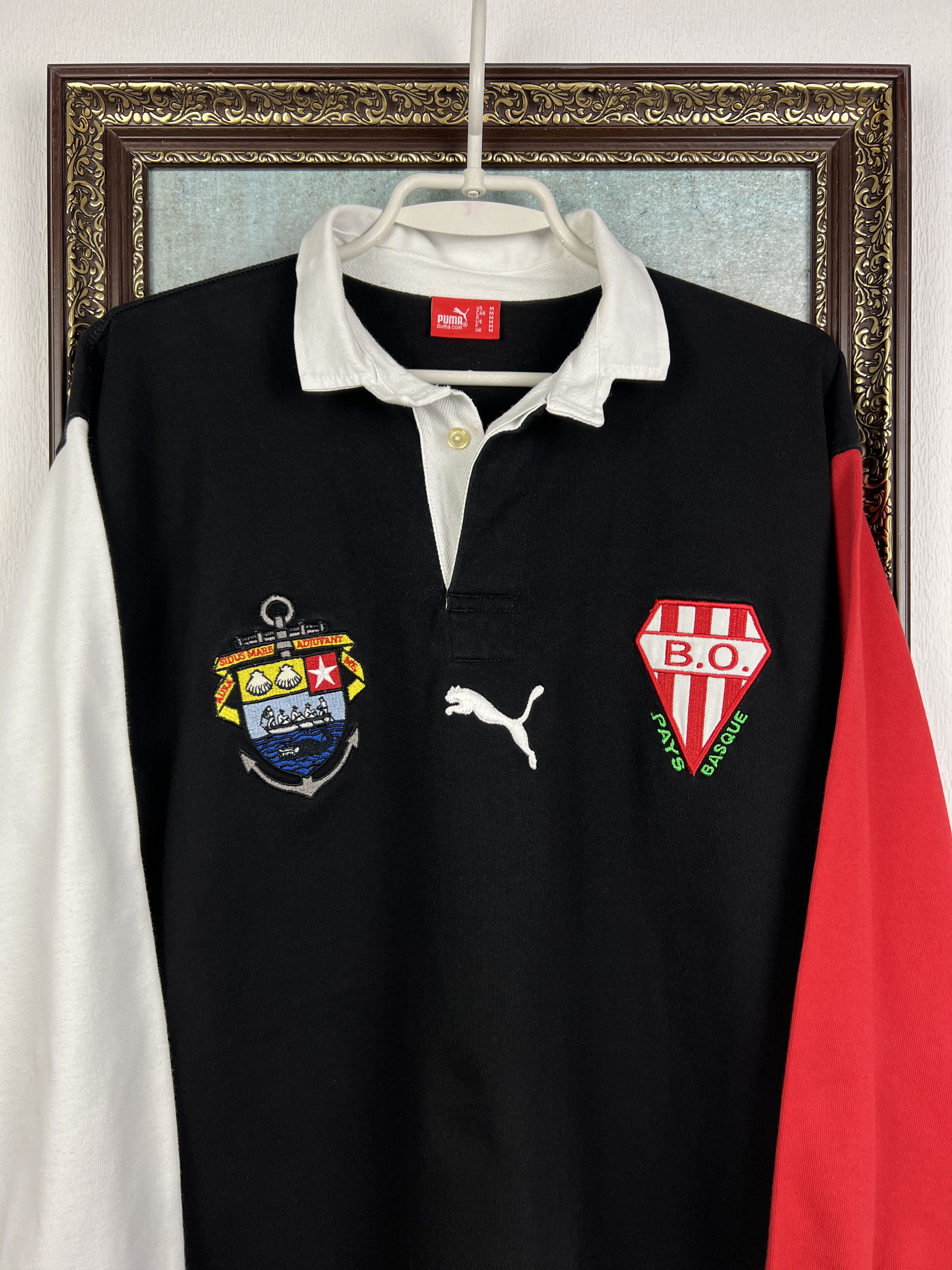 Puma Vintage Biarritz Olympique Rugby Union Jersey Long Sleeve Size US M / EU 48-50 / 2 - 2 Thumbnail