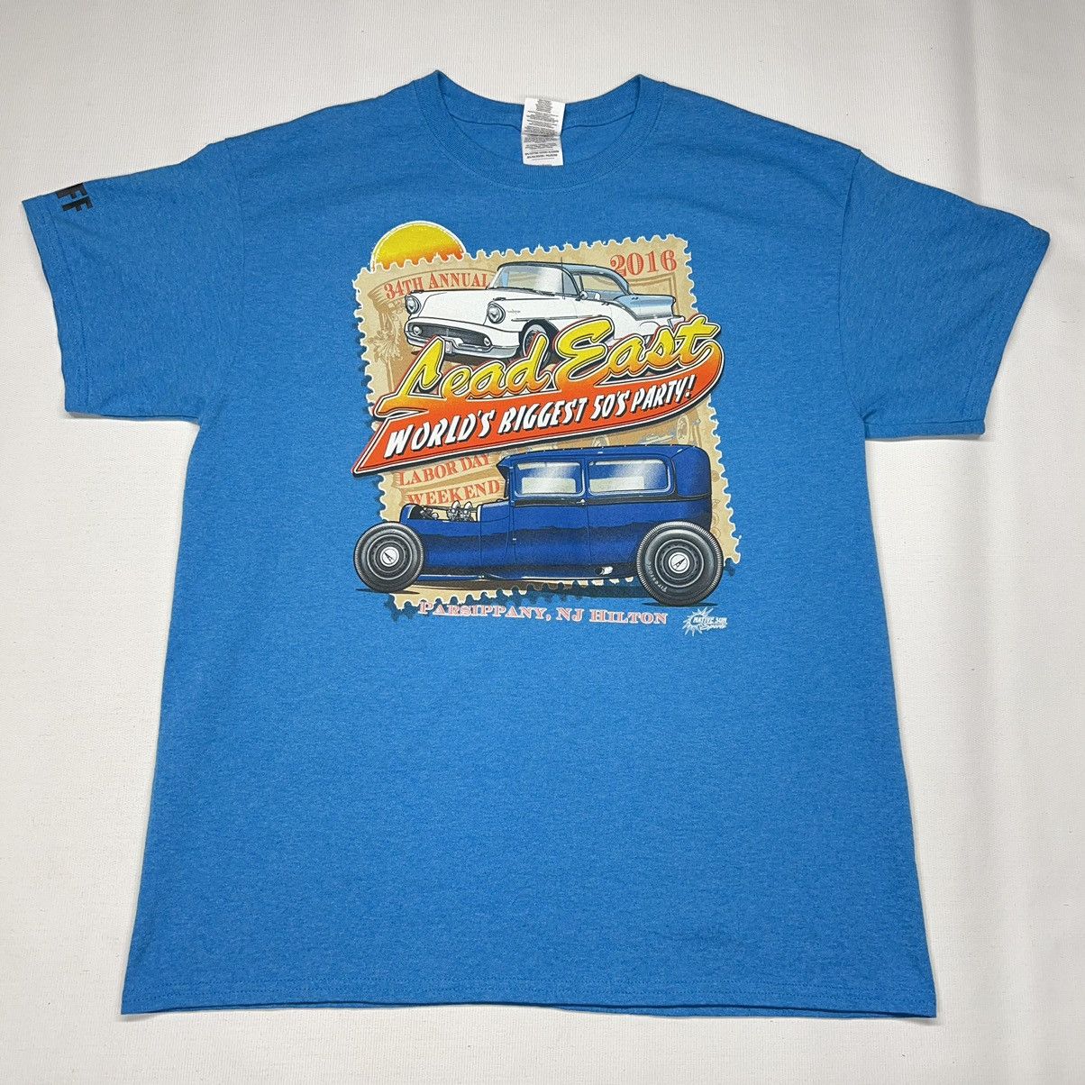 Gildan × Vintage VTG Car Tee Shirt Blue Hot Rod Classic Custom Auto Graphic Size US L / EU 52-54 / 3 - 1 Thumbnail