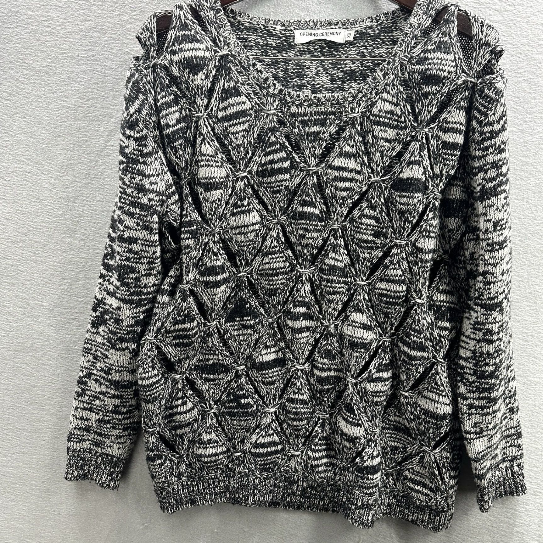 Opening Ceremony Opening Ceremony Sweater Womens XS Gray Round Neck Long Sleeve Knit Pullover Casual Minimalist Quiet Luxury 90s? Size XS / US 0-2 / IT 36-38 - 2 Thumbnail