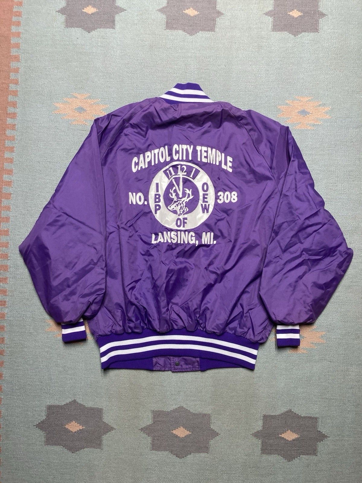 Vintage 80s bomber jacket IBPOEW order of elks Lansing Michigan XL Size US XL / EU 56 / 4 - 1 Thumbnail