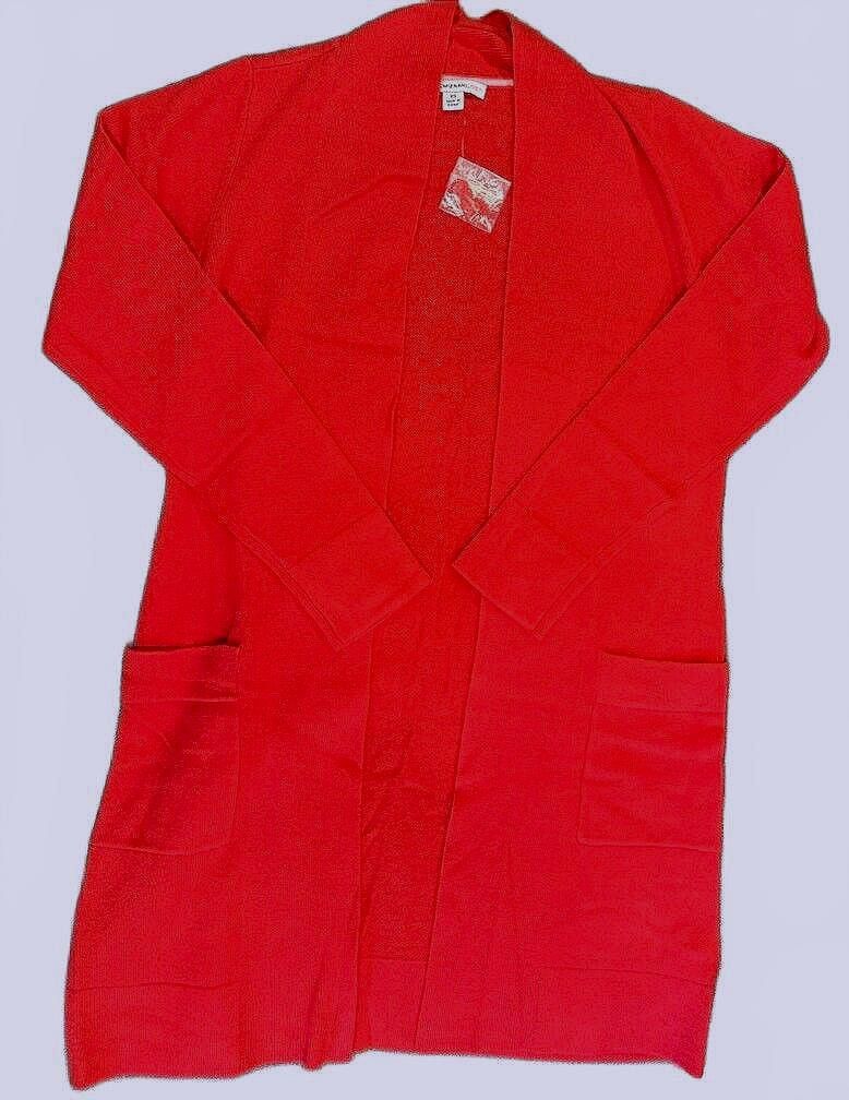 Isaac Mizrahi NWT Open Front Cashmere Cardigan-Rouge Size XS / US 0-2 / IT 36-38 - 3 Thumbnail