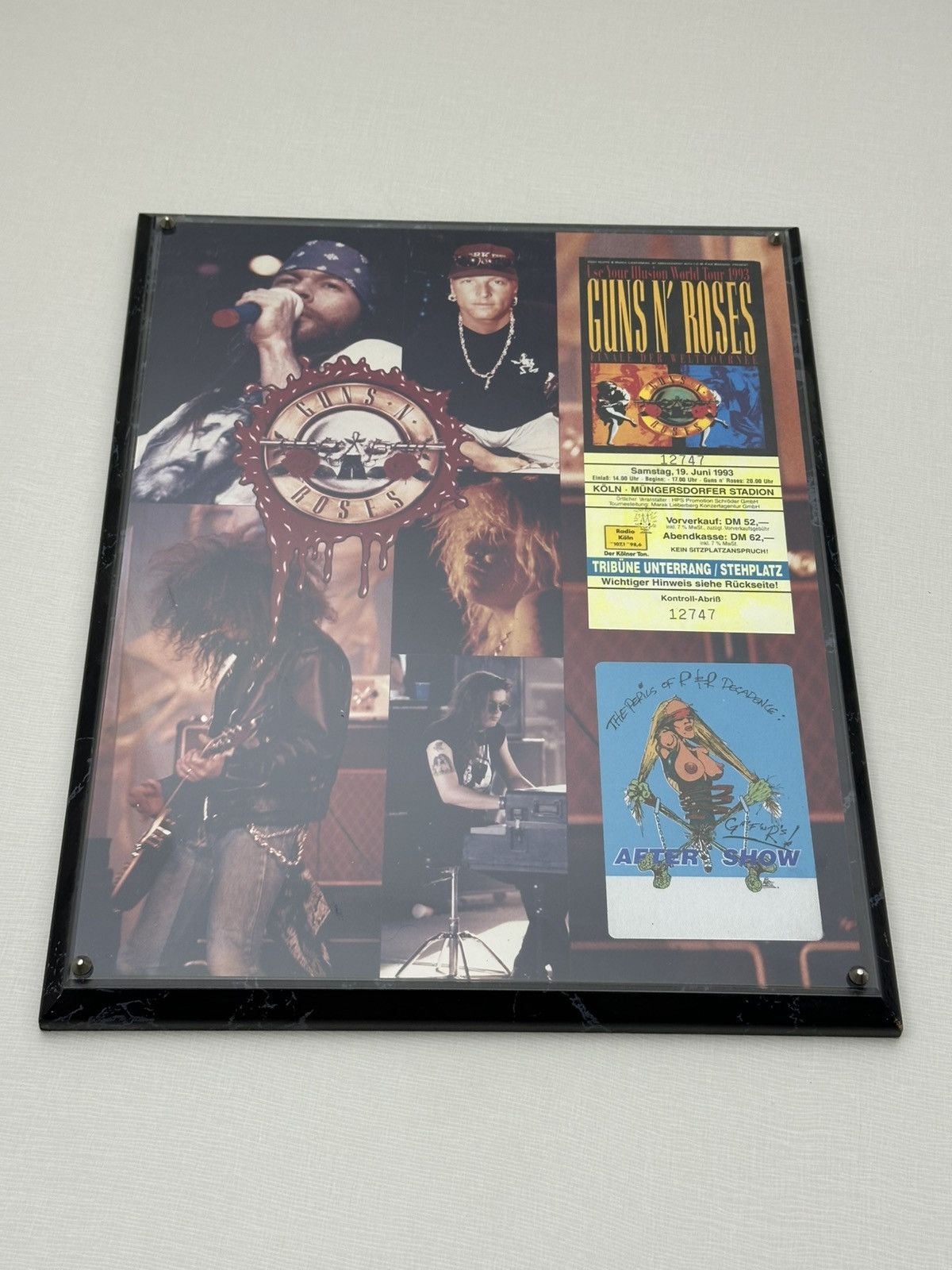 Guns N' Roses Gun’s N Roses Hanging Plaque Use Your Illusion 1993 Tour Size ONE SIZE - 6 Thumbnail