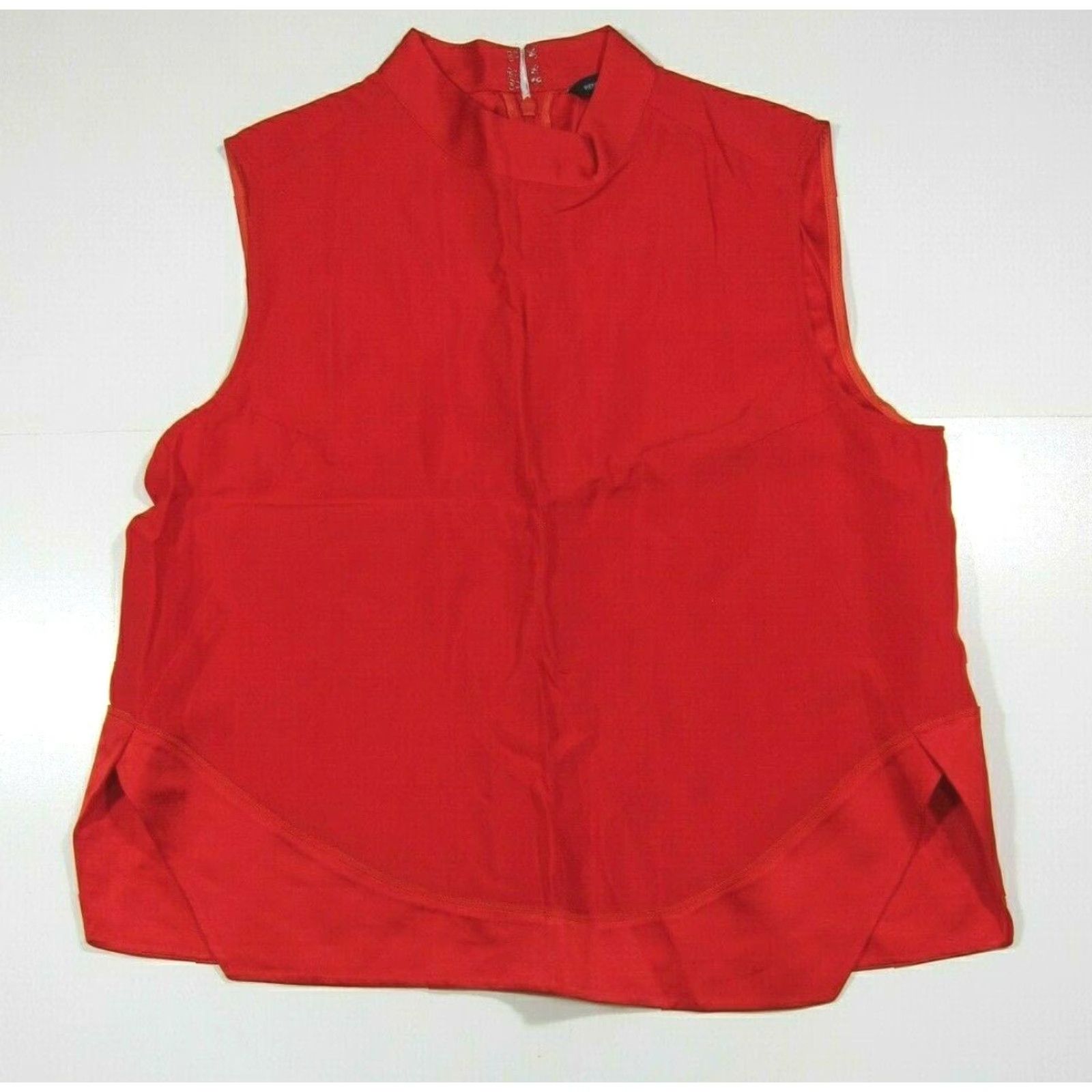 French Connection French Connection 100% Rayon Red Mock Neck Sleeveless Tunic Blouse Shirt Top 12 Size XL / US 12-14 / IT 48-50 - 2 Thumbnail