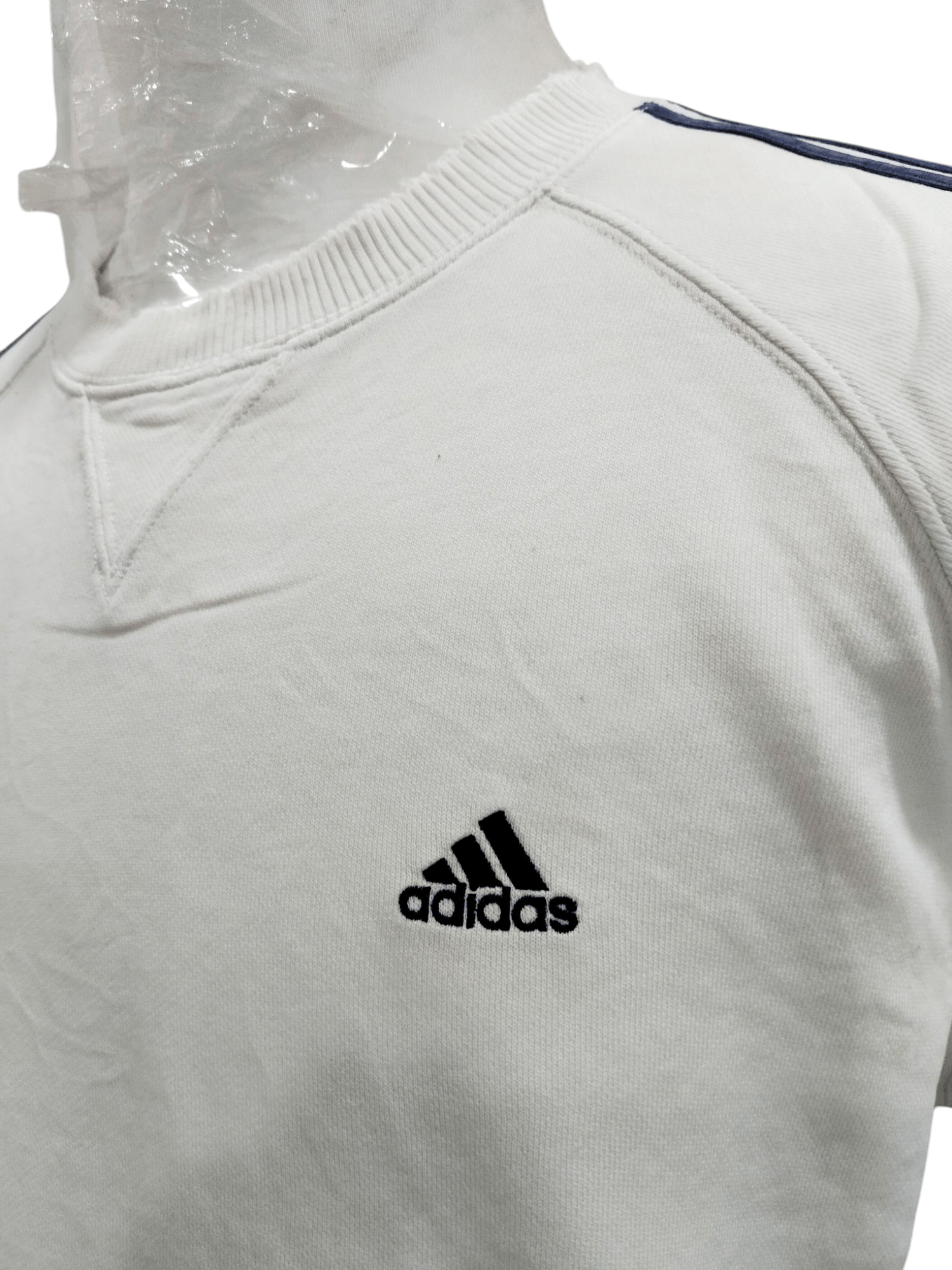 Adidas × Vintage Vintage Y2K Adidas Stripe Distressed Sweatshirt Size US L / EU 52-54 / 3 - 3 Thumbnail