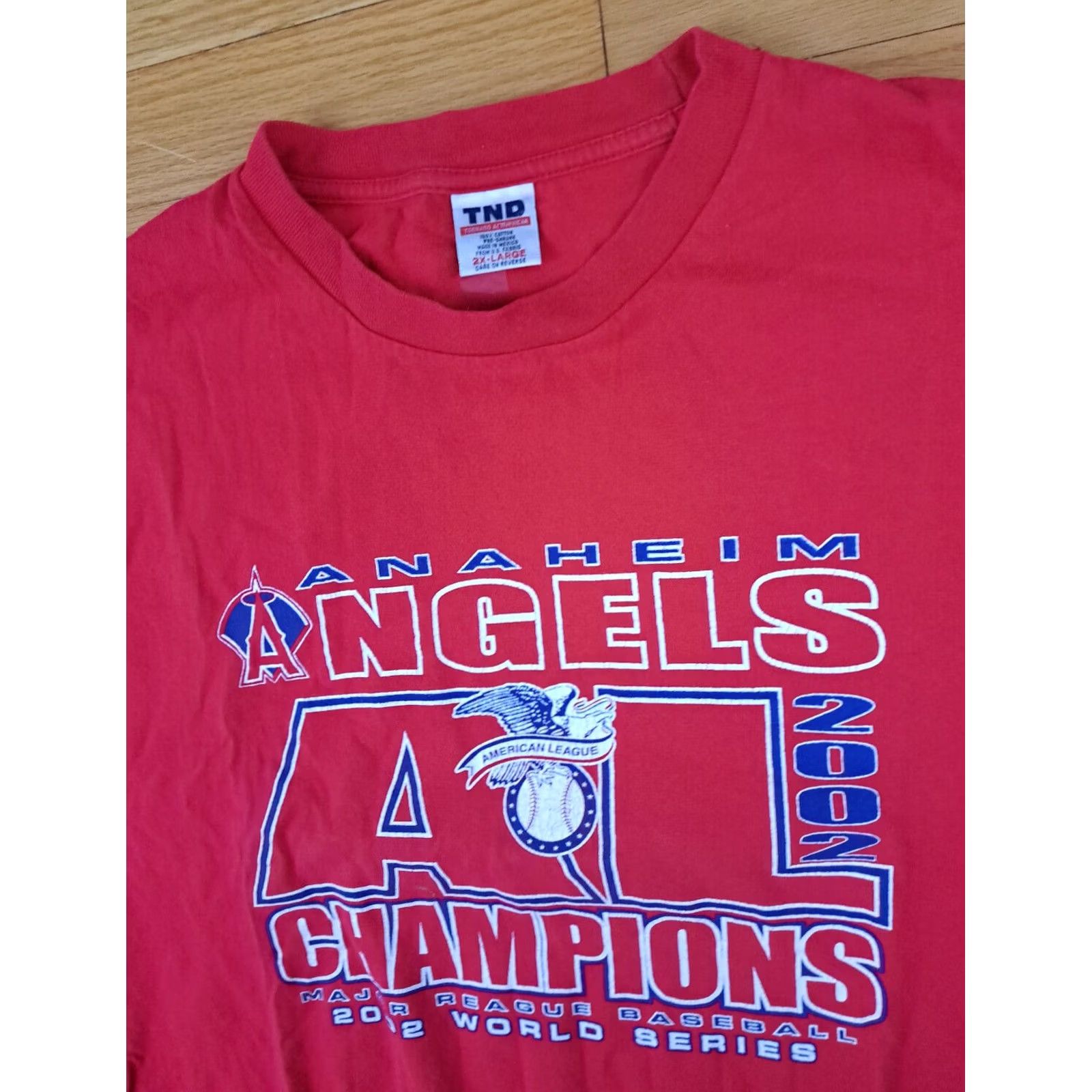 Vintage Anaheim Angels Baseball 2002 AL Champions Shirt 2XL Rally Monkees 28in pit to Size US XXL / EU 58 / 5 - 4 Thumbnail