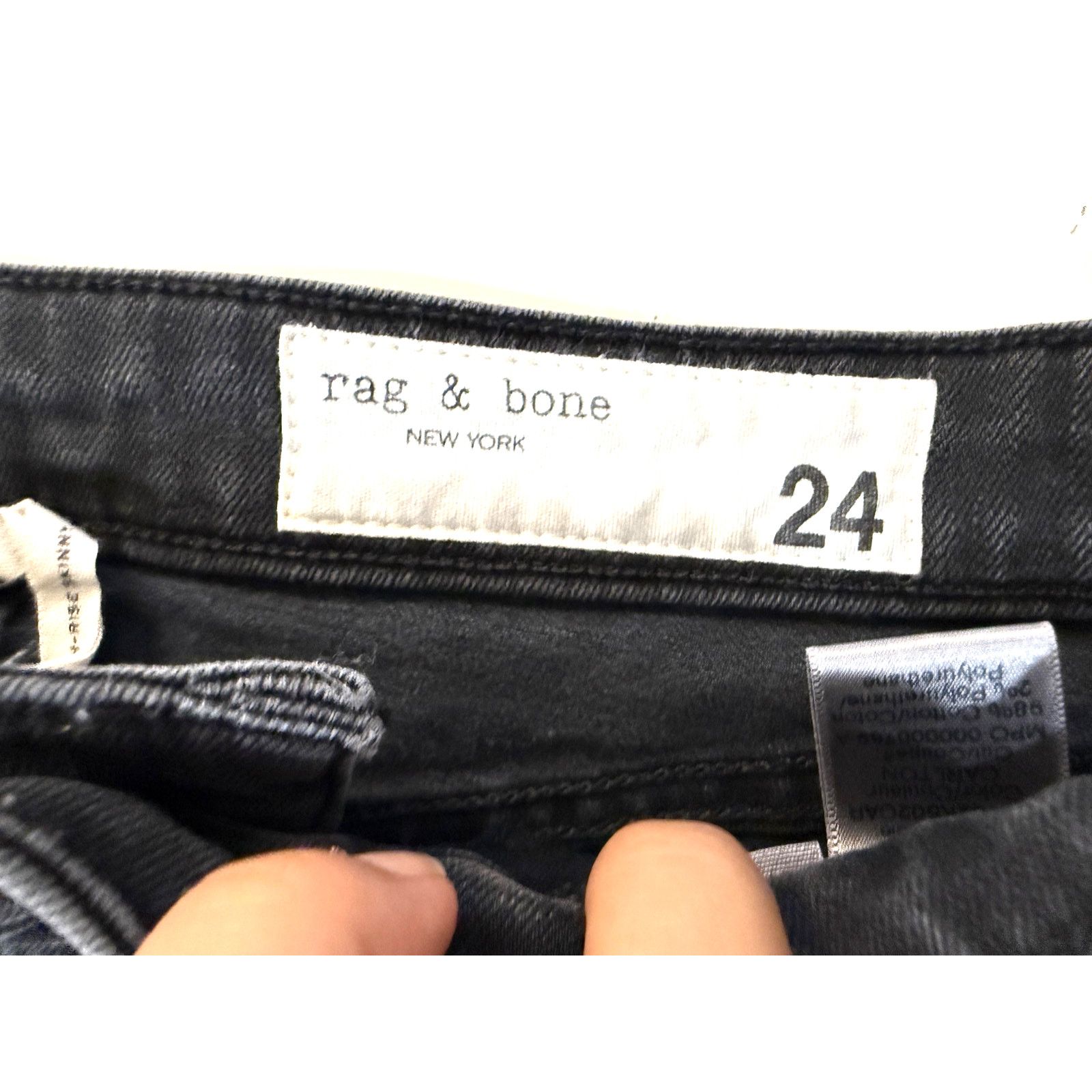 Rag & Bone Rag & Bone Jeans Womens 24 High Rise Skinny Zip Frayed Ankle Size 24" / US 00 / IT 34 - 3 Thumbnail