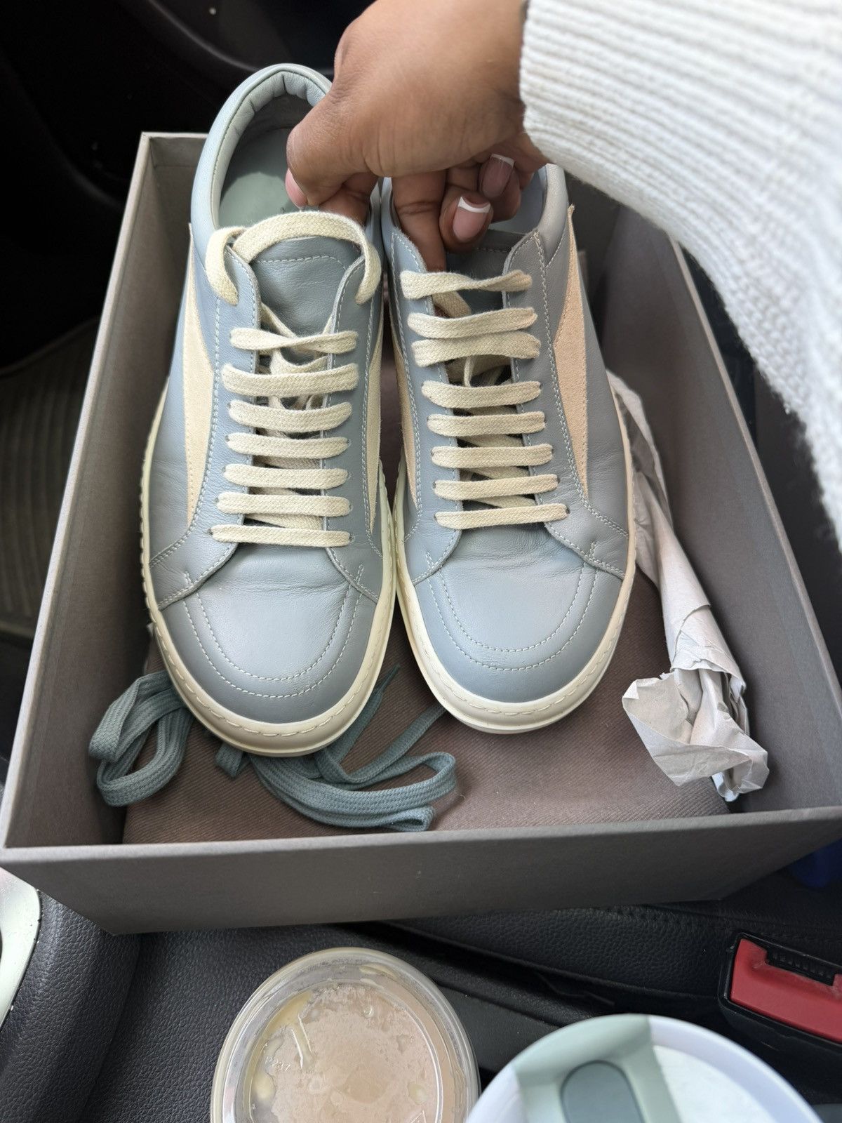 Rick Owens Porterville Leather Vintage Sneaks “Pale Blue” Rick Owens Size US 7 / EU 40 - 11 Thumbnail