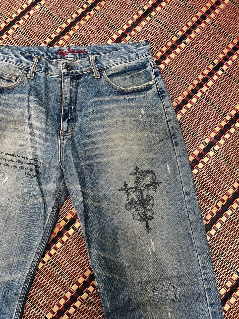 Japanese Brand Japanese Brand Nylaus Art Denim Jeans Size US 34 / EU 50 - 3 Thumbnail