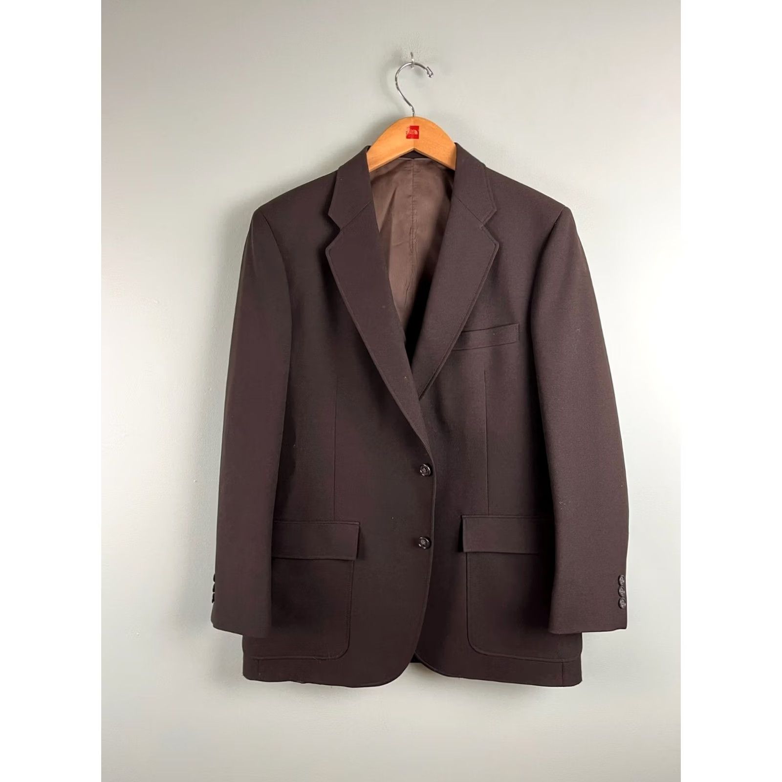 Vintage VINTAGE Anderson Little 3 Piece Suit Dark Brown Pants Jacket Vest 80s Mens Size 44R - 6 Thumbnail