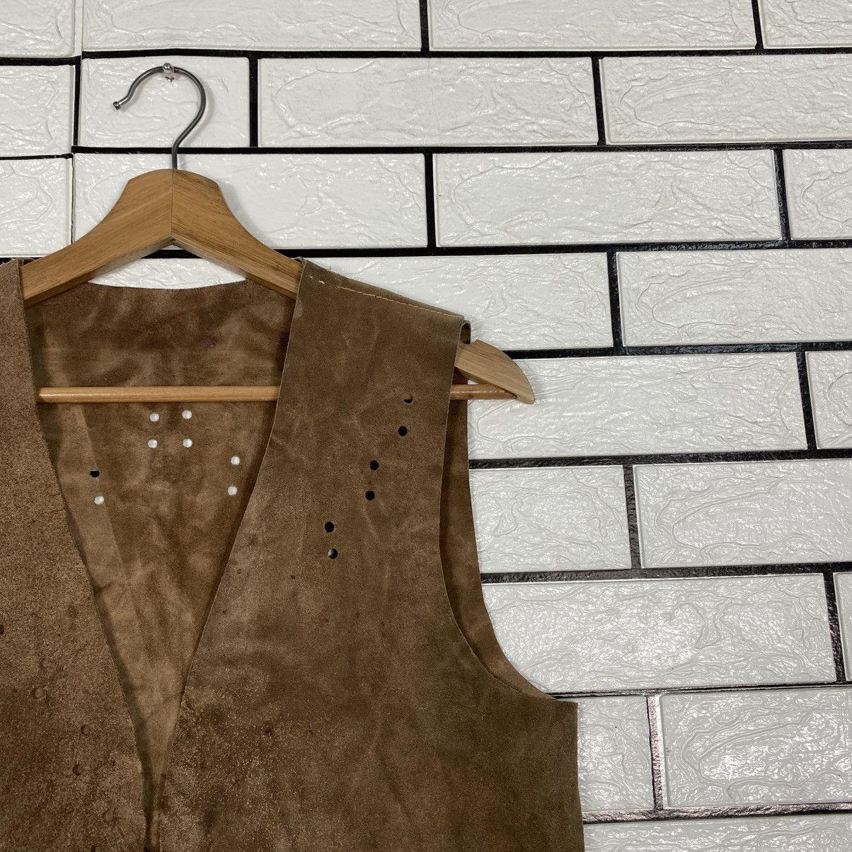Japanese Brand Vintage Genuine Leather Vest Jacket Western Design Size US M / EU 48-50 / 2 - 7 Thumbnail