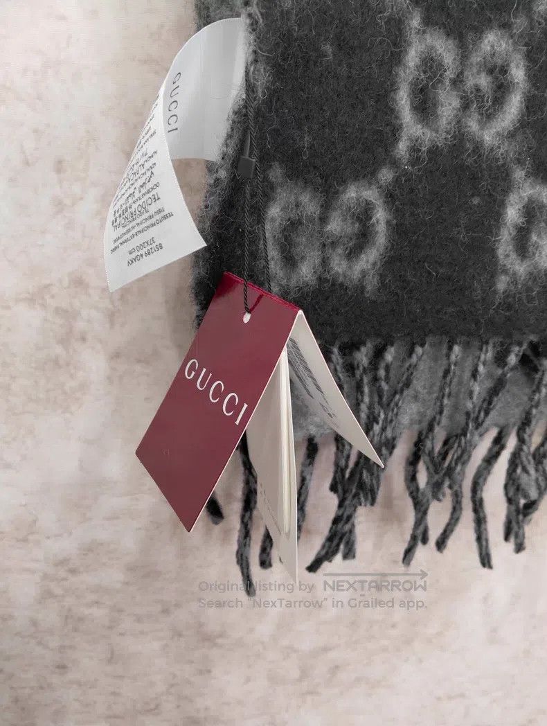 Gucci Gucci Double G jacquard knitted tassel double-sided wool s Size ONE SIZE - 5 Thumbnail
