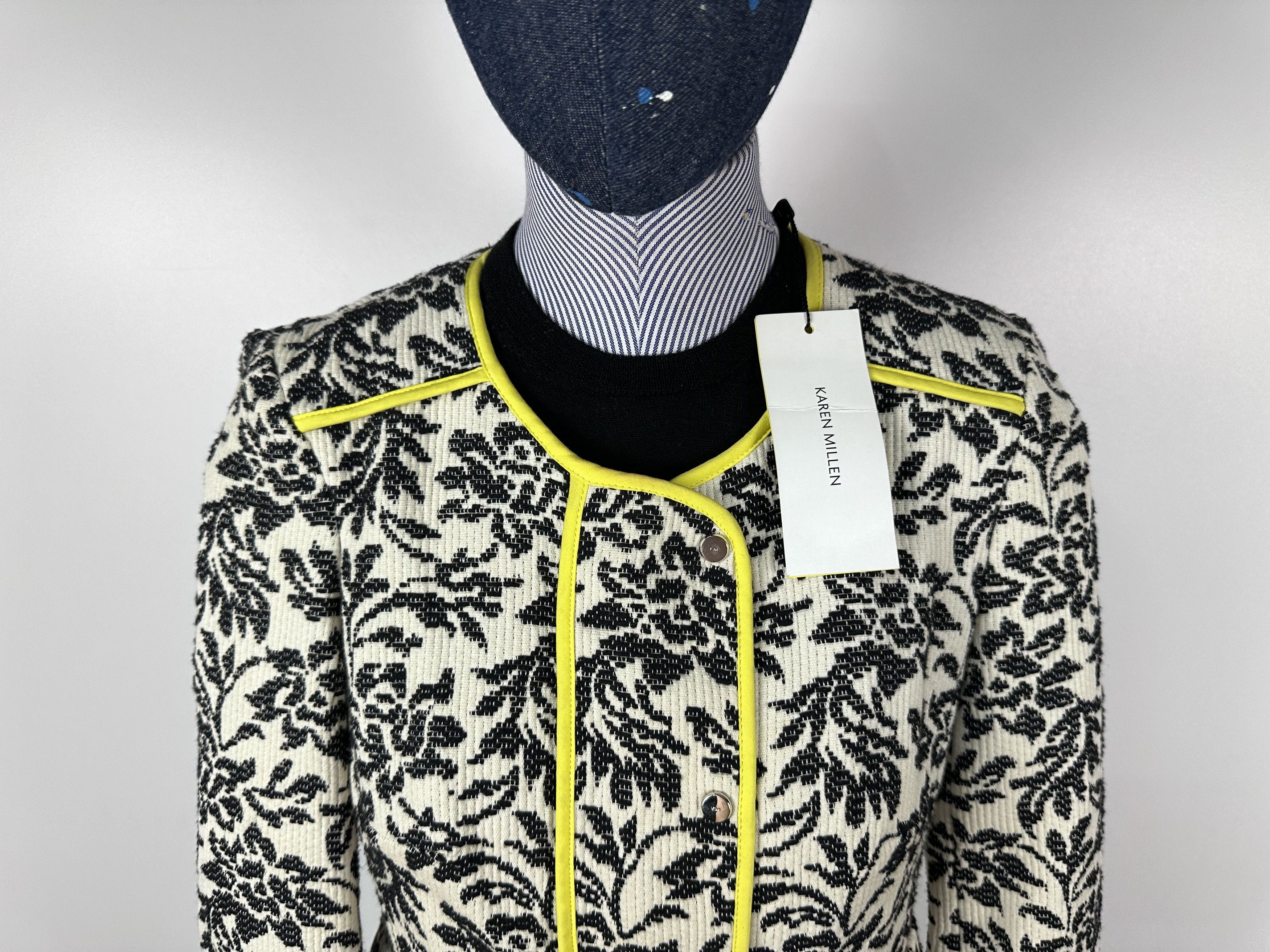 Grailed × Karen Millen Ladies Karen Millen Black White Floral Boucle Jacket UK6 Size XS / US 0-2 / IT 36-38 - 3 Thumbnail