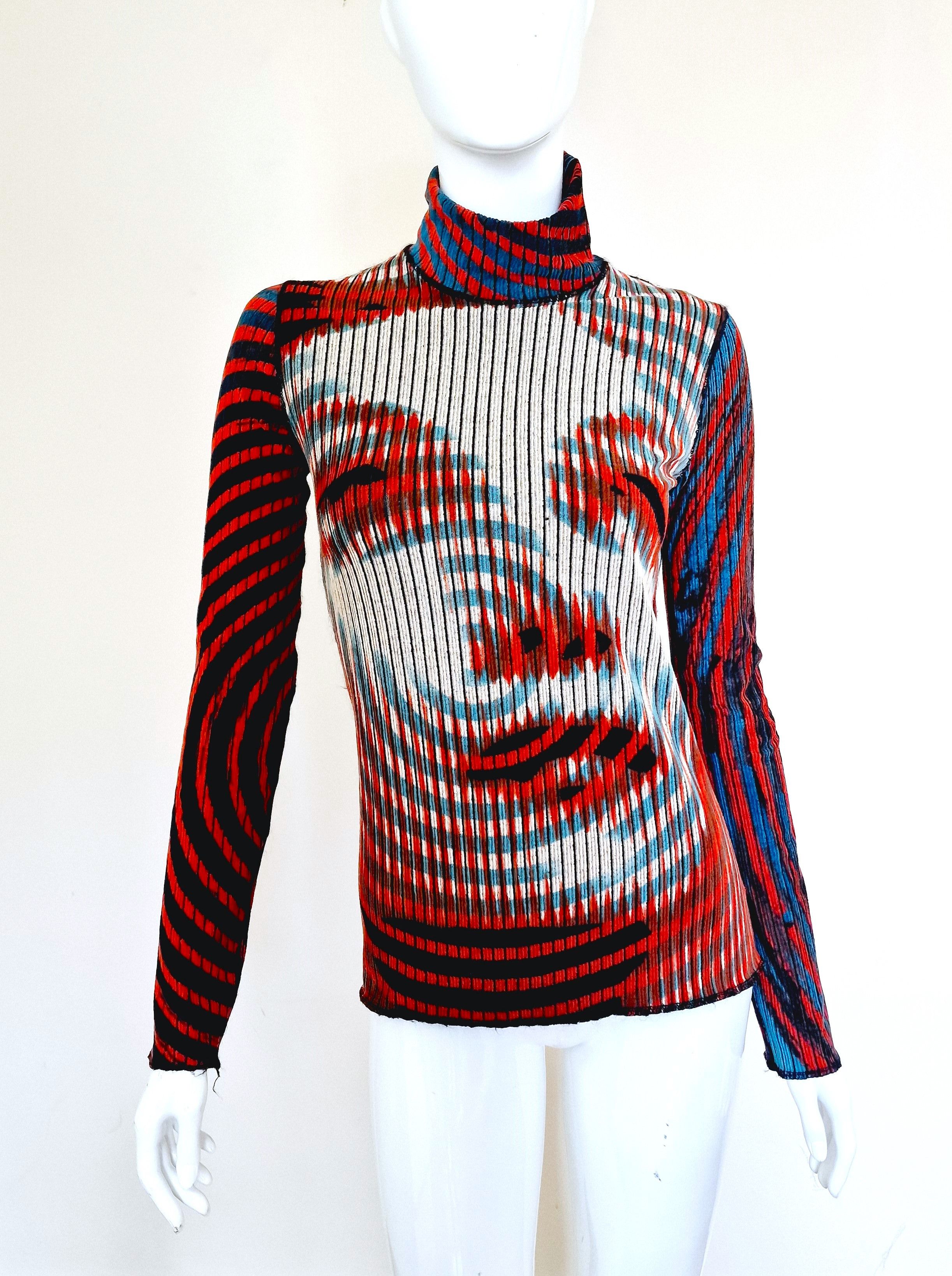 Jean Paul Gaultier Jean Paul Gaultier Greta Garbo Optical T-shirt Sweater Top Size US M / EU 48-50 / 2 - 2 Thumbnail