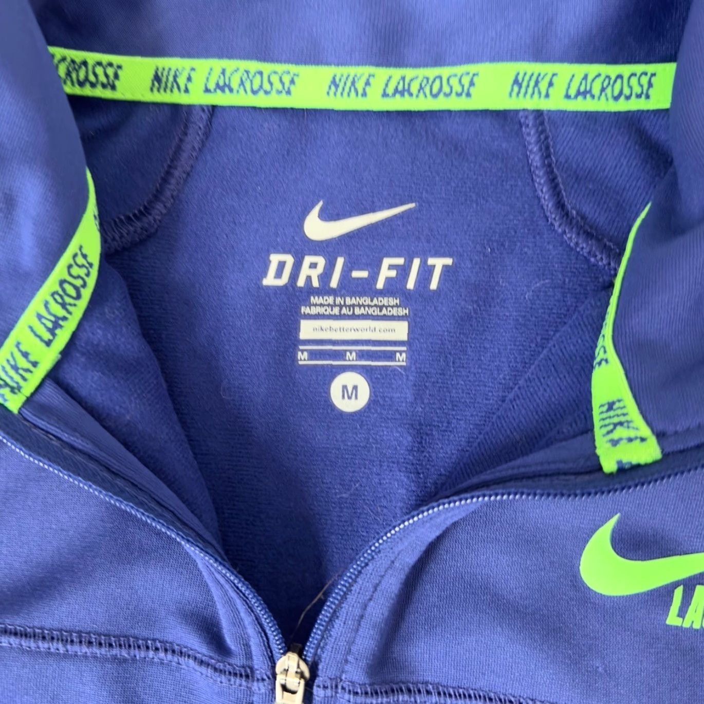 Nike Nike Jacket M 1/4 Zip Dri-Fit Lacrosse Blue Green Nike Mens Athletic 90s Swoosh Jacket Size US M / EU 48-50 / 2 - 6 Thumbnail