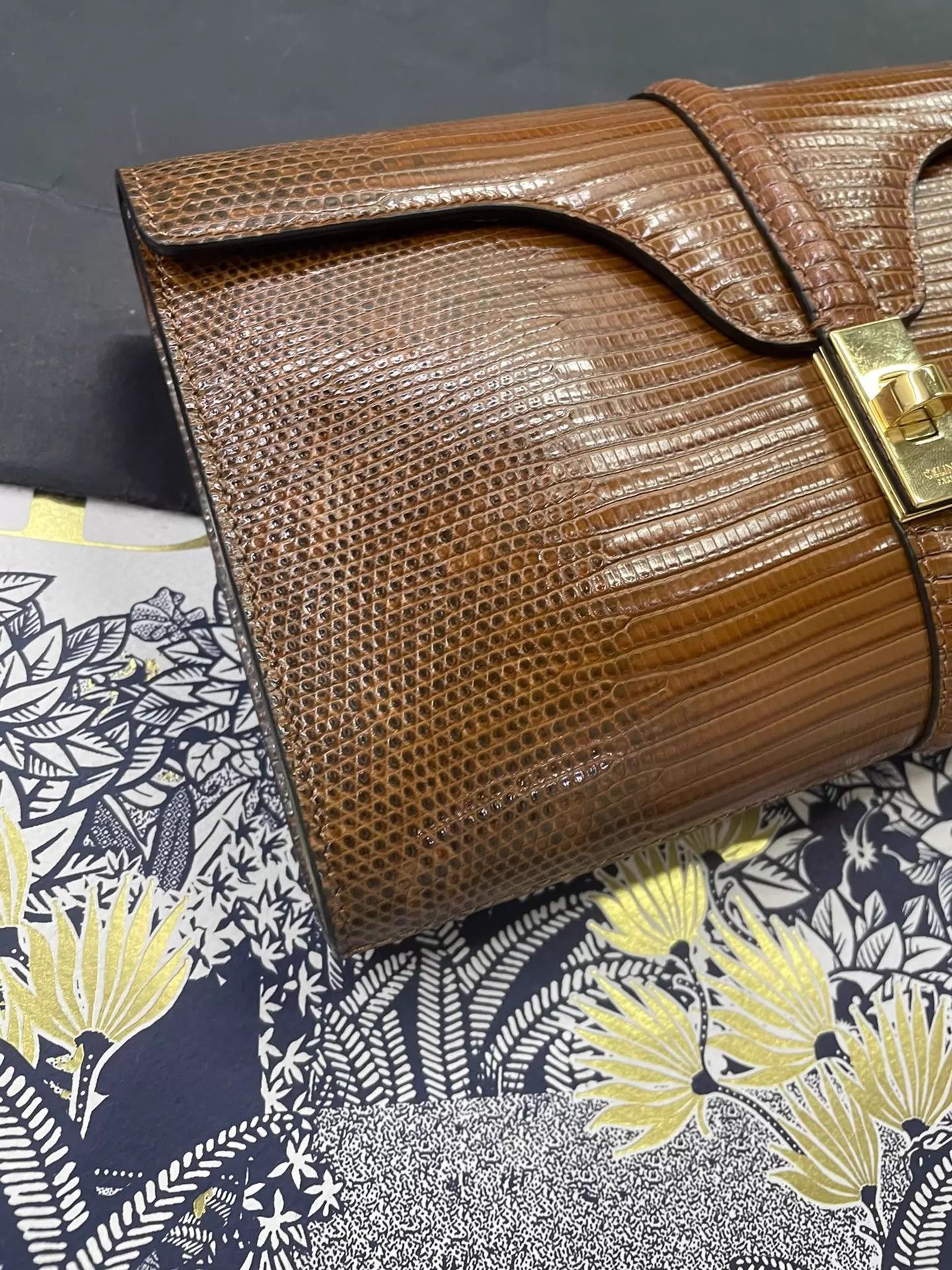 Celine Celine Caramel Lizard Skin Clutch Convertible Size ONE SIZE - 5 Thumbnail