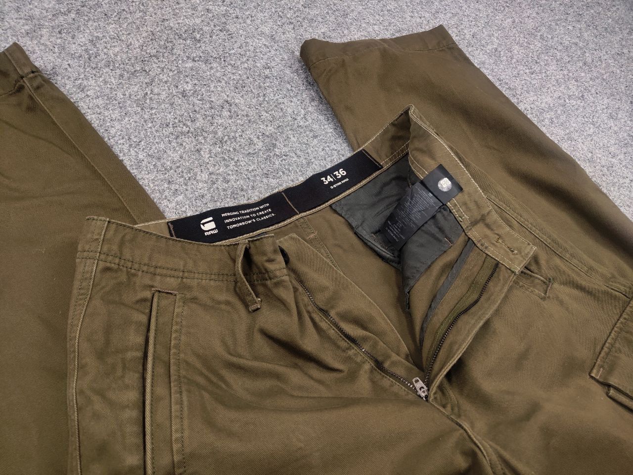 G-Star G Star Raw Renato Straight Military green Canvas Cargo Pants Size US 34 / EU 50 - 14 Thumbnail