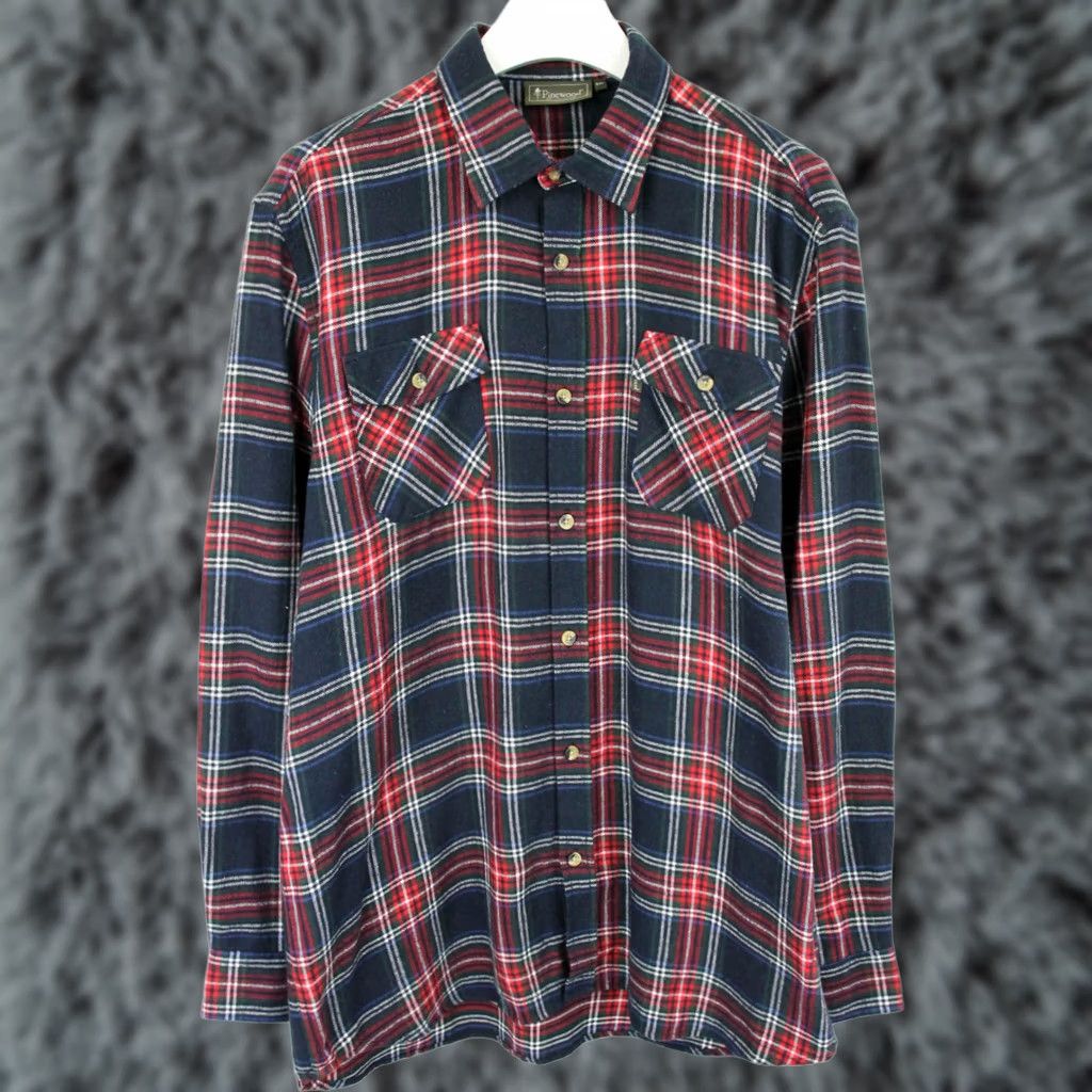 Vintage Pinewood Shirt Men's 2XL Flannel Button Up Plaid Spread Neck Size US XXL / EU 58 / 5 - 1 Thumbnail