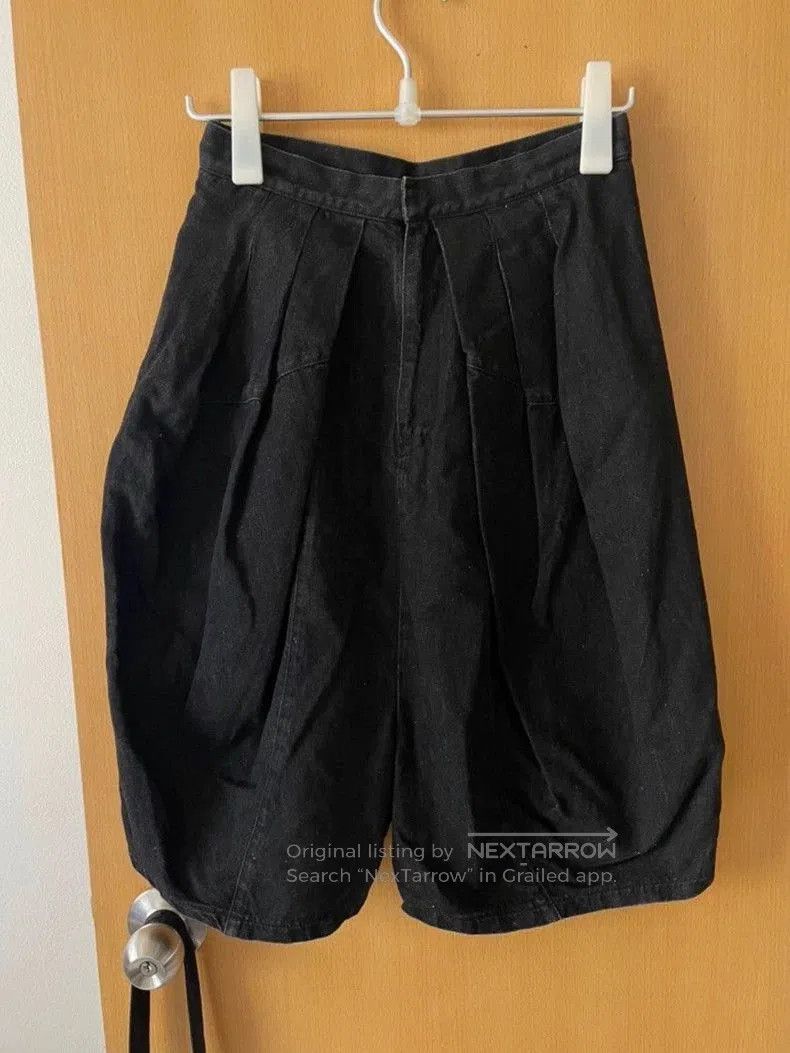 Junya Watanabe Black Denim Shorts.
